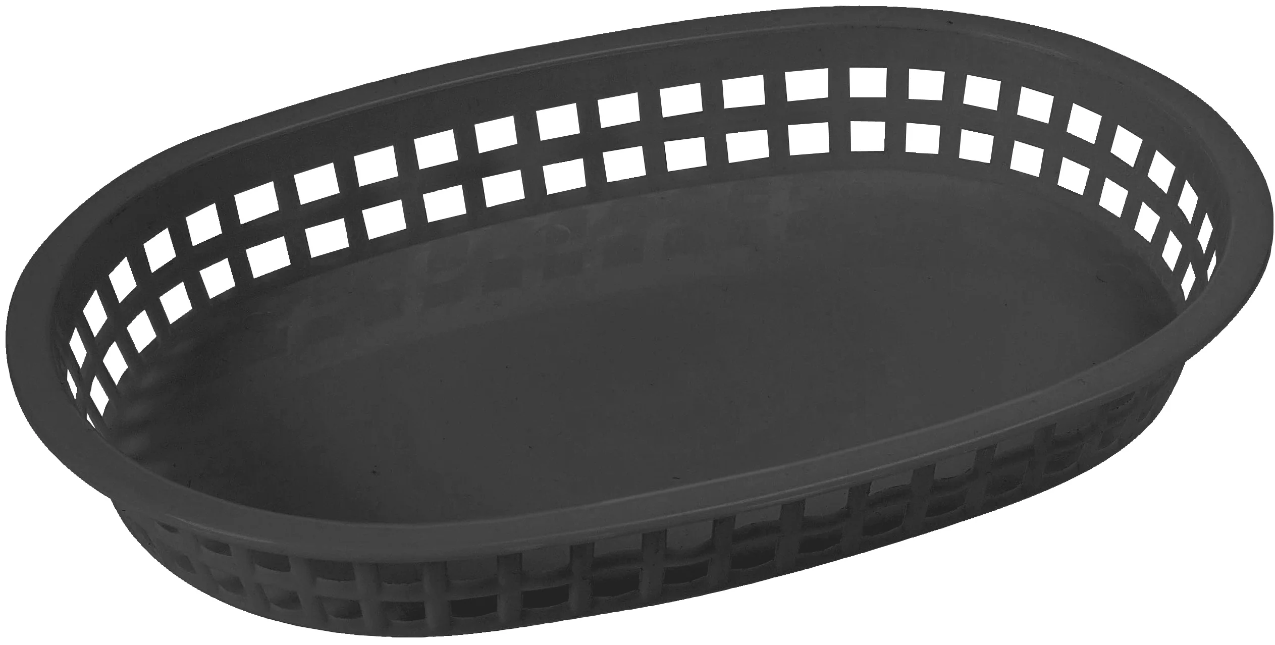 Winco PLB-K 10 Inch Black Platter Basket Oval BPA Free for Food Service - Image 2