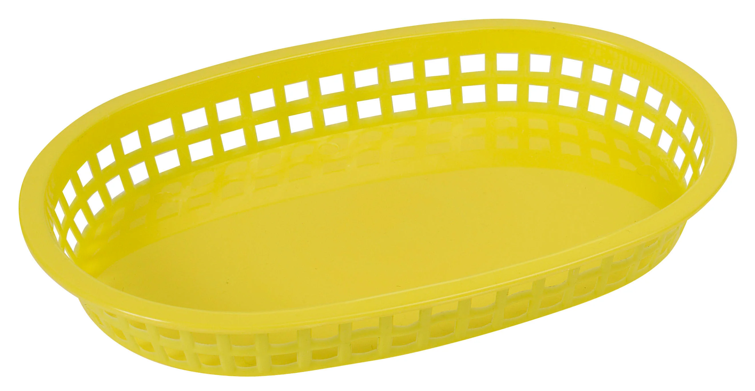 Winco PLB-Y 10-3/4 Inch Oval Platter Basket with BPA Free Plastic Yellow