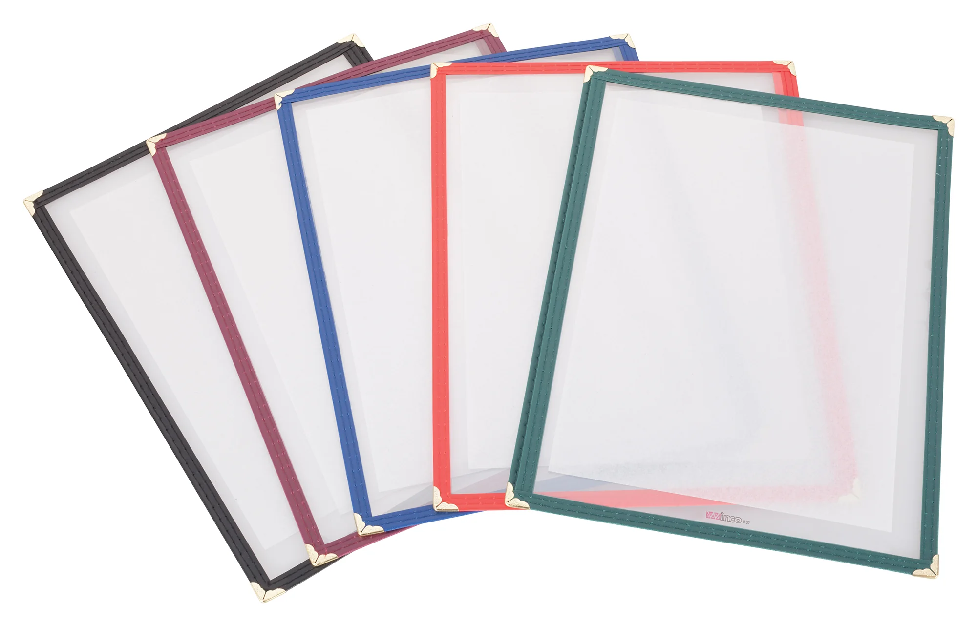 Winco PMC-9K 9-3/8 Inch Menu Cover Plastic Single with Double Stitched Edging - Image 2