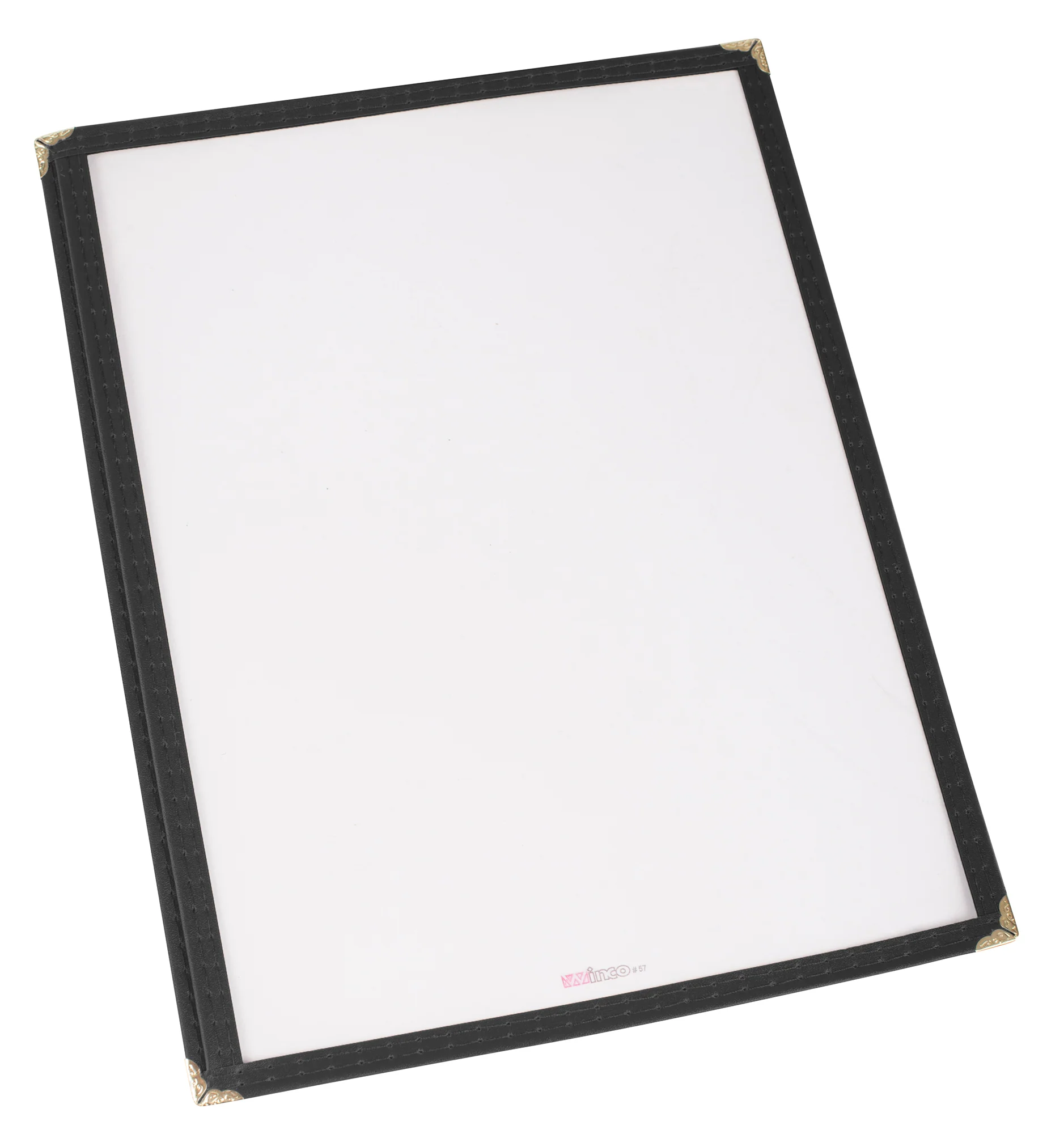 Winco PMC-9K 9-3/8 Inch Menu Cover Plastic Single with Double Stitched Edging - Image 3