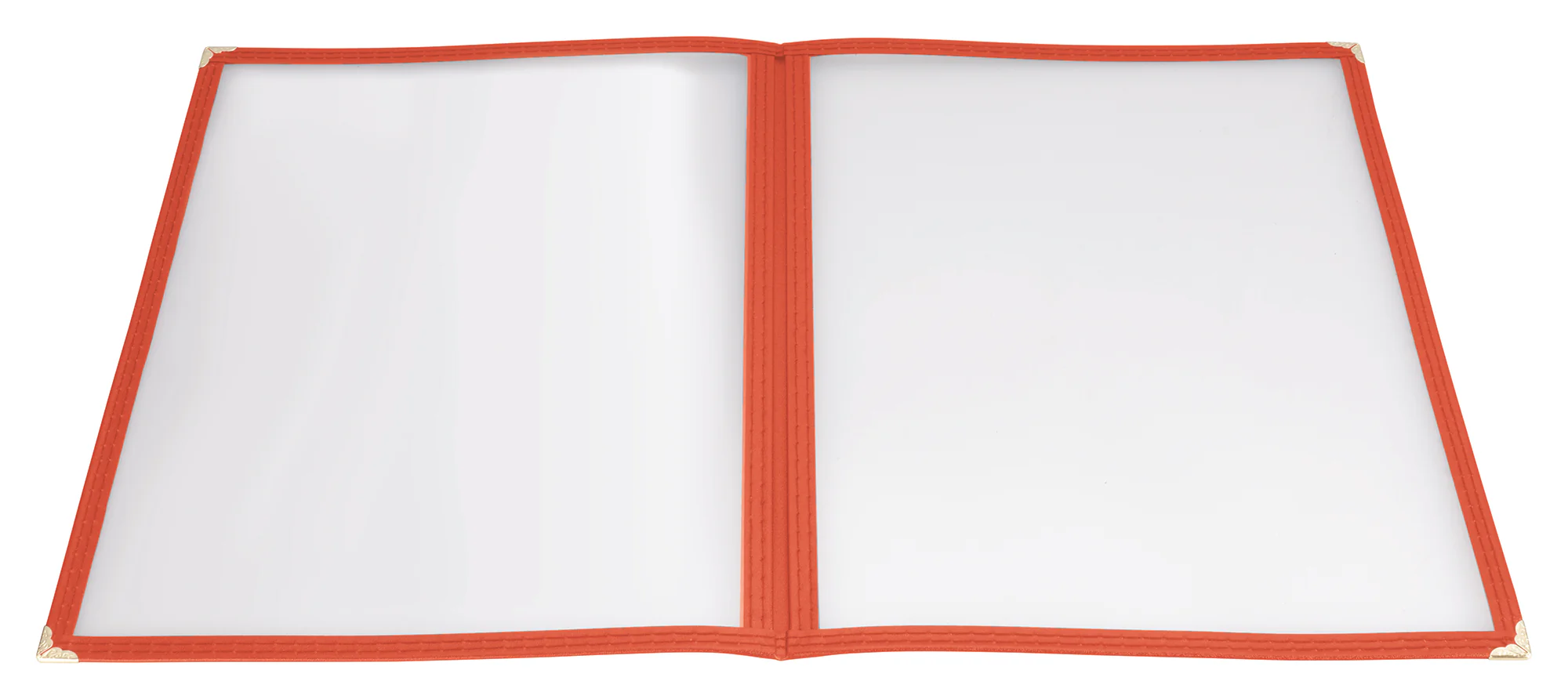 Winco PMCD-9R 9-3/8 Inch Menu Cover Plastic Double Fold Red with Reinforced Edging - Image 2