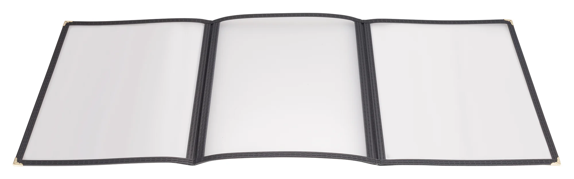 Winco PMCT-9K Overall 9-1/2 Inch x 12-1/8 Inch Menu Cover Plastic Triple Fold
