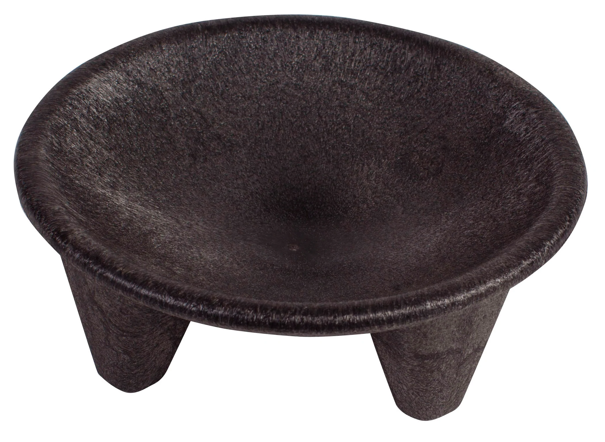 Winco PMP-12 12 Oz. Molcajete Salsa Plate Set BPA Free Polypropylene Black - Image 2
