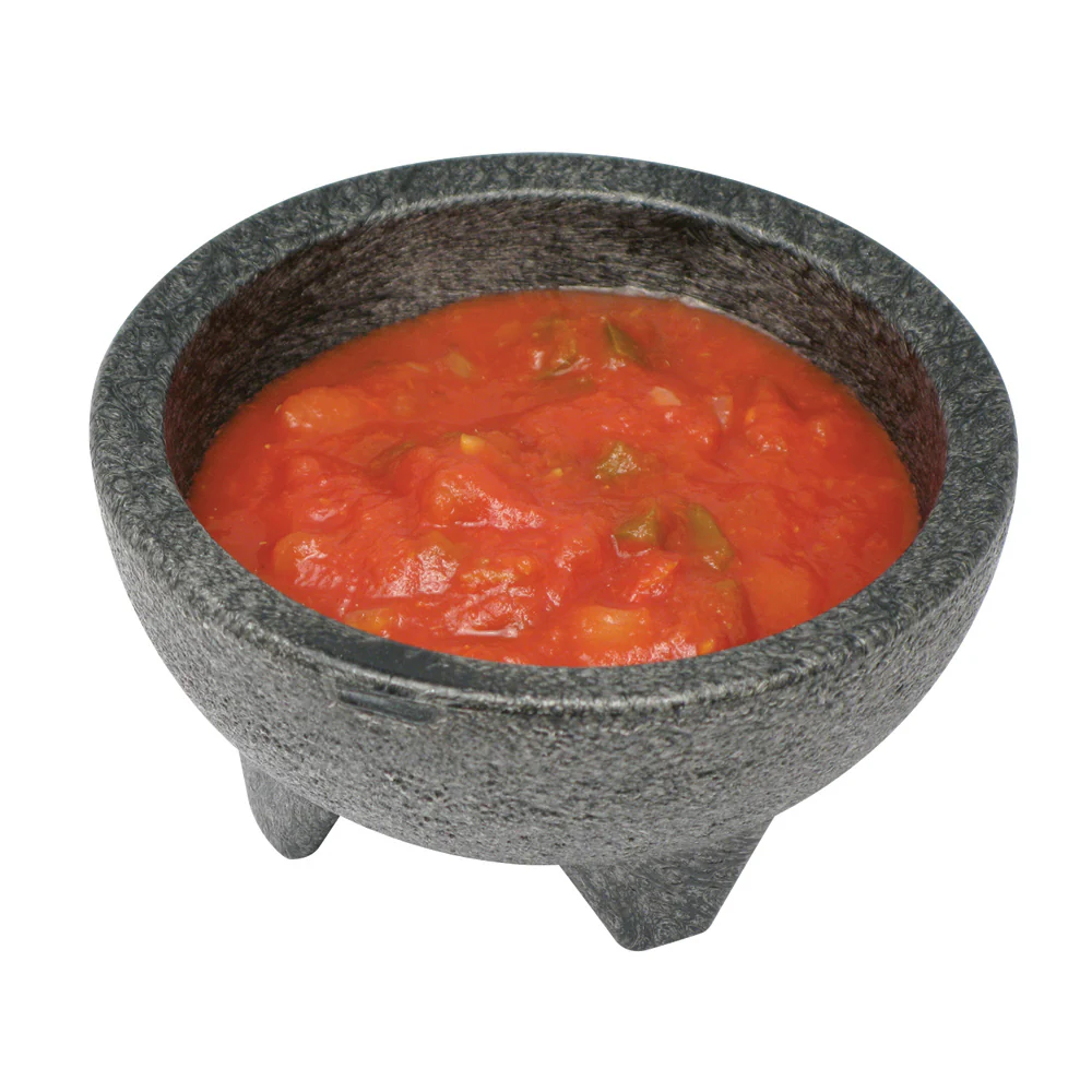 Winco PMSB-10 10 Oz Molcajete Salsa Bowl Dishwasher Safe Polypropylene Black - Image 2