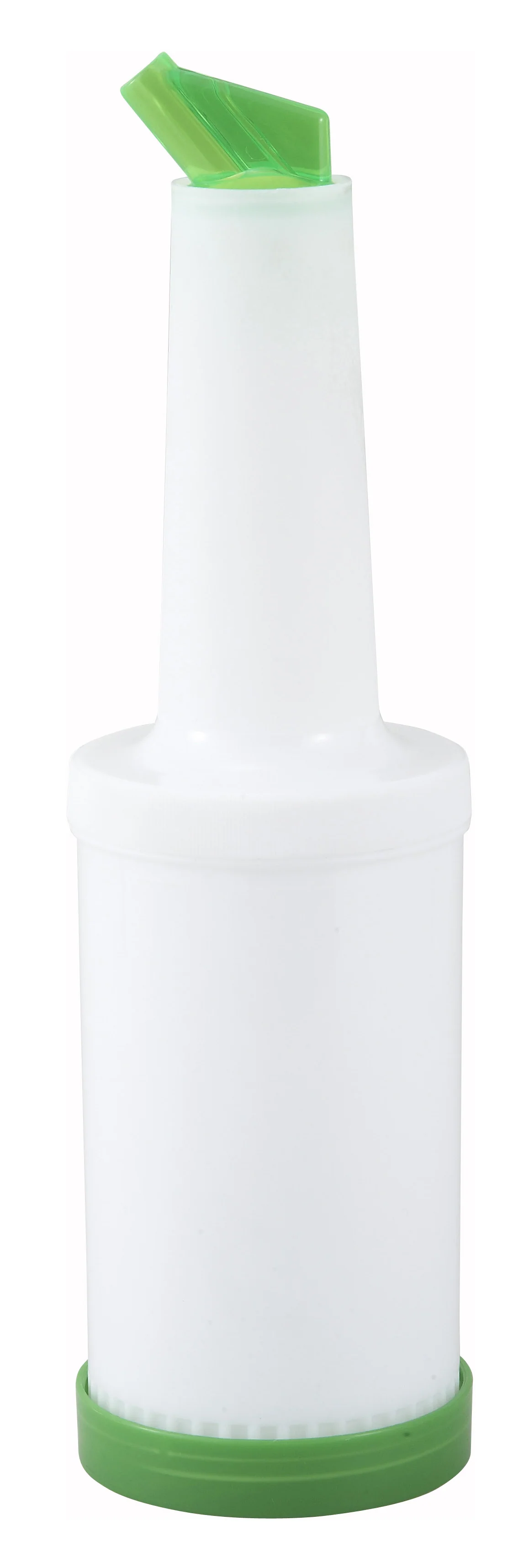 Winco PPB-2G 2 Qt Liquor and Juice Multi Pour with Green Spout and Lid