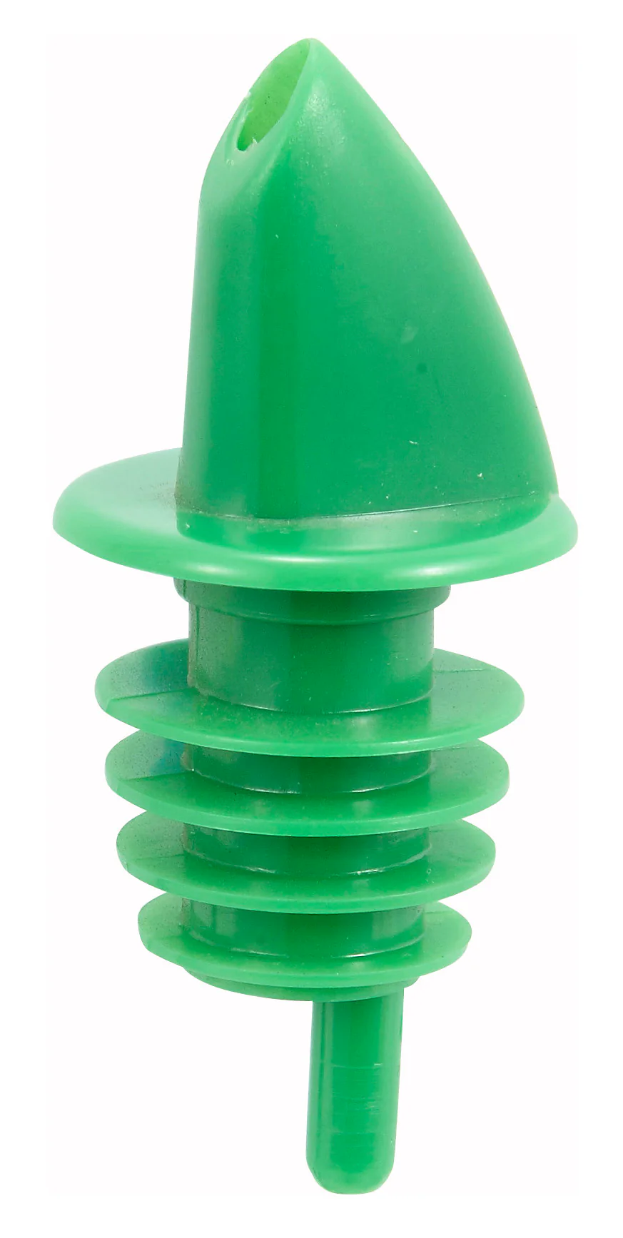 Winco PPR-2G Length 3 Inch Liquor Pourer Free Flow Plastic Green - Image 2