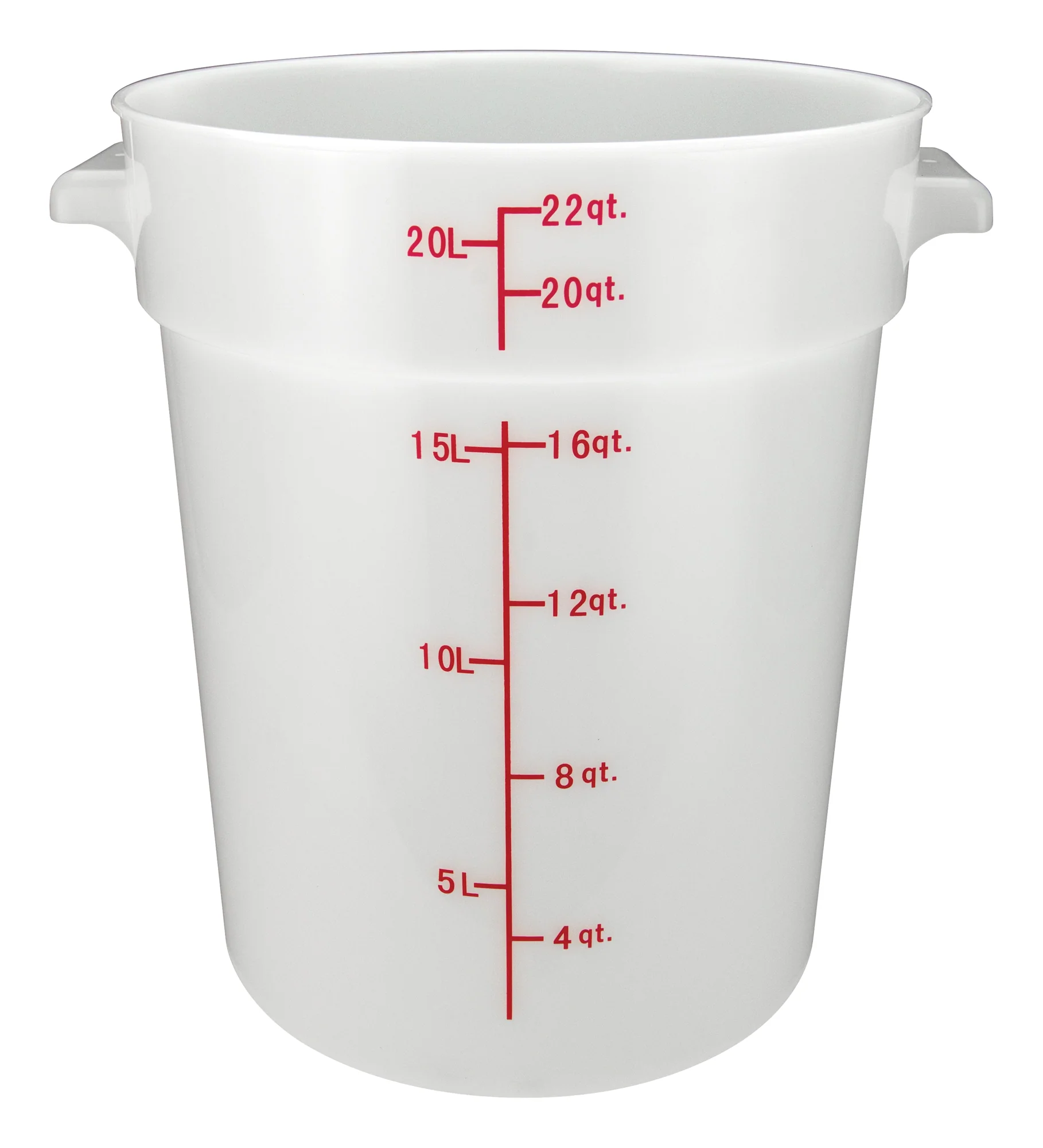 Winco PPRC-22W 22 Quart Storage Container with Built-in Handles Polypropylene White - Image 2