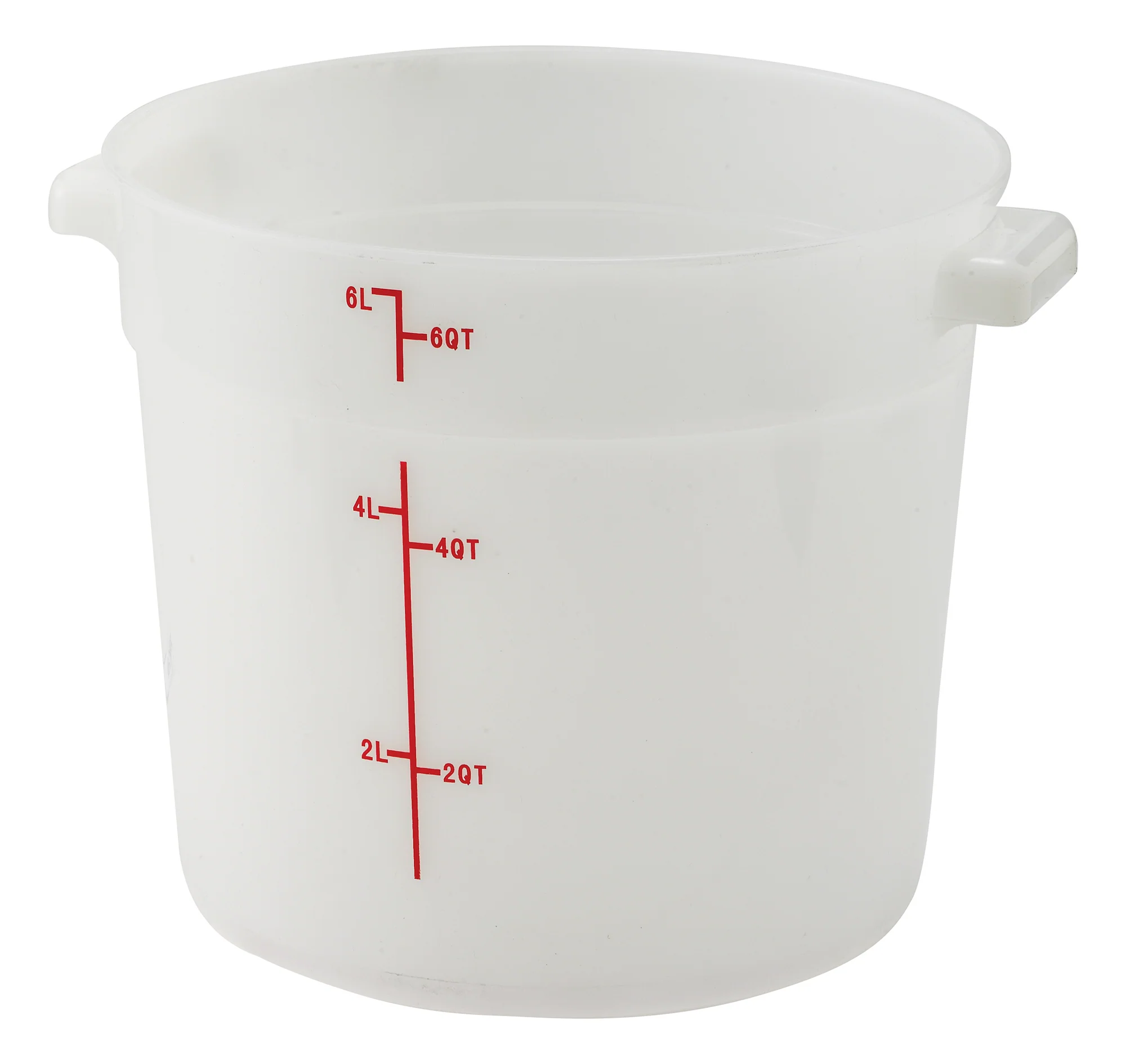 Winco PPRC-6W 6 Quart Food Storage Container Round with Built-in Handles Polypropylene White - Image 2