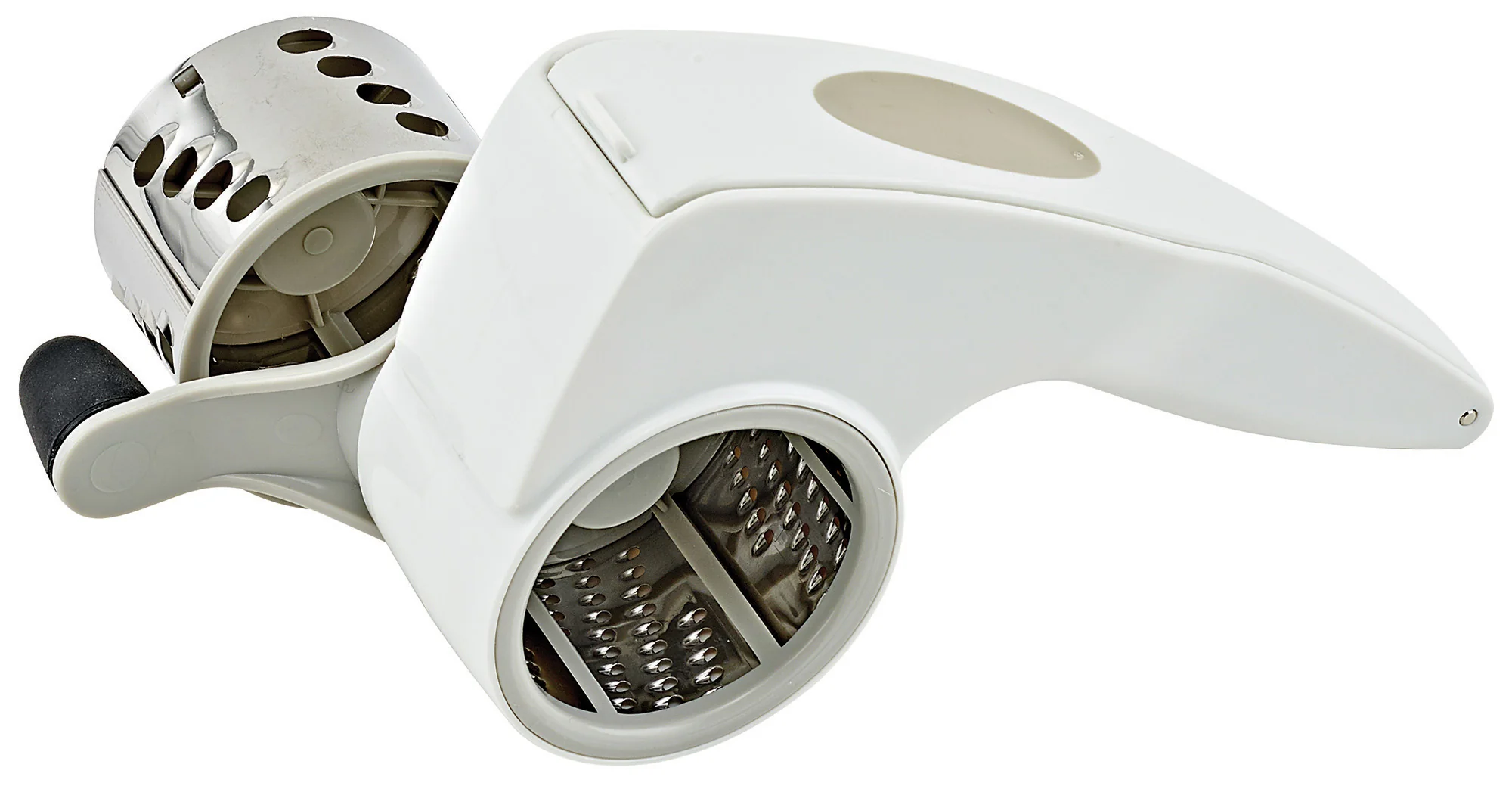 Winco PRTS-2 7 Inch Cheese Grater Manual with Interchangeable Drums Plastic - Image 2