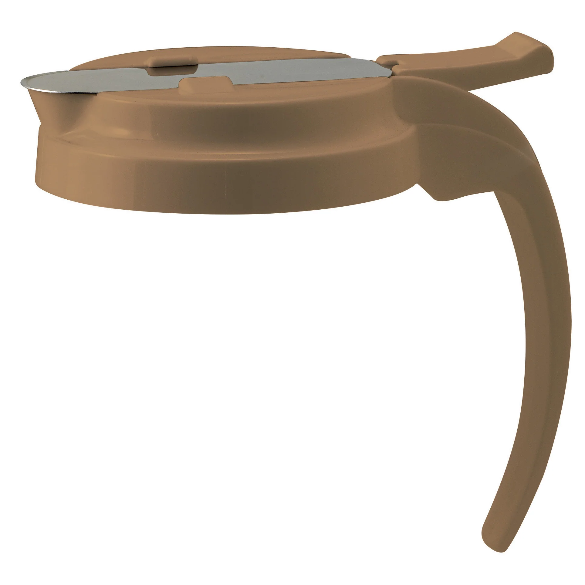 Winco PSUD-TLID Lid 32 Oz and 48 Oz Plastic with Stainless Steel Slide Tan - Image 2