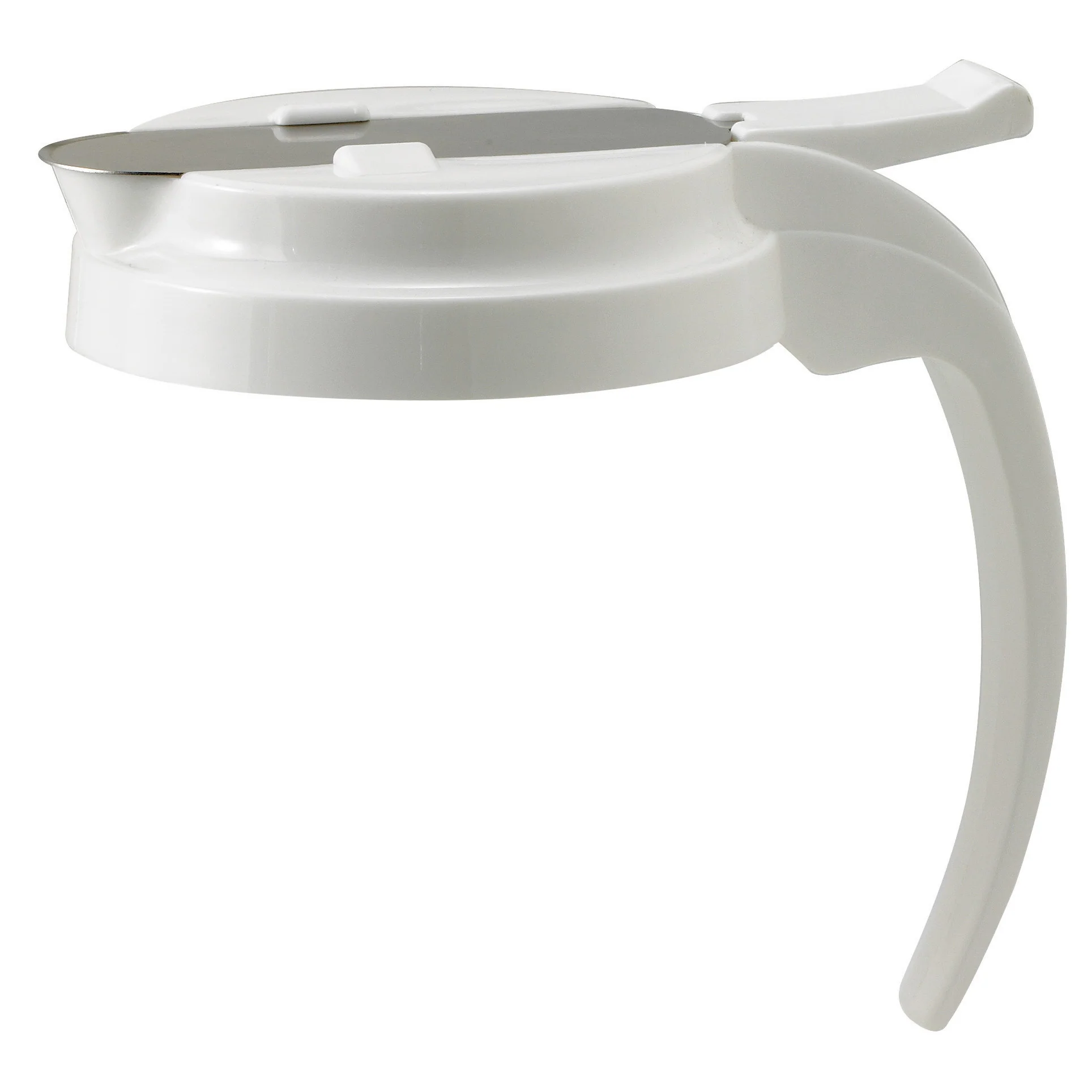 Replacement Lid for 32 oz and 48 oz Syrup Dispensers, White with Stainless Cover (Winco PSUD-WLID) - Image 2
