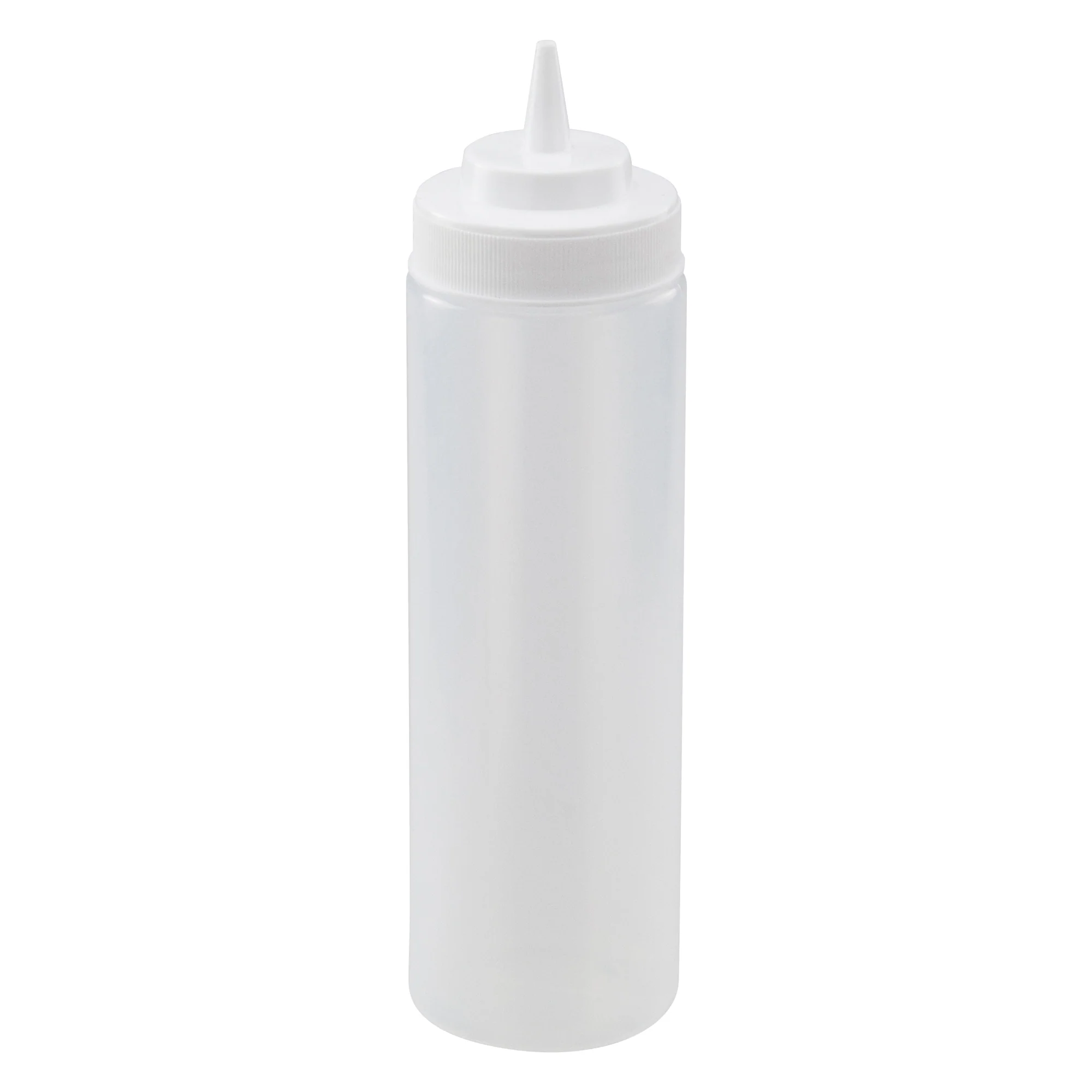 Winco PSW-24 24 Oz Squeeze Bottle BPA Free Clear Plastic with Cap - Image 2