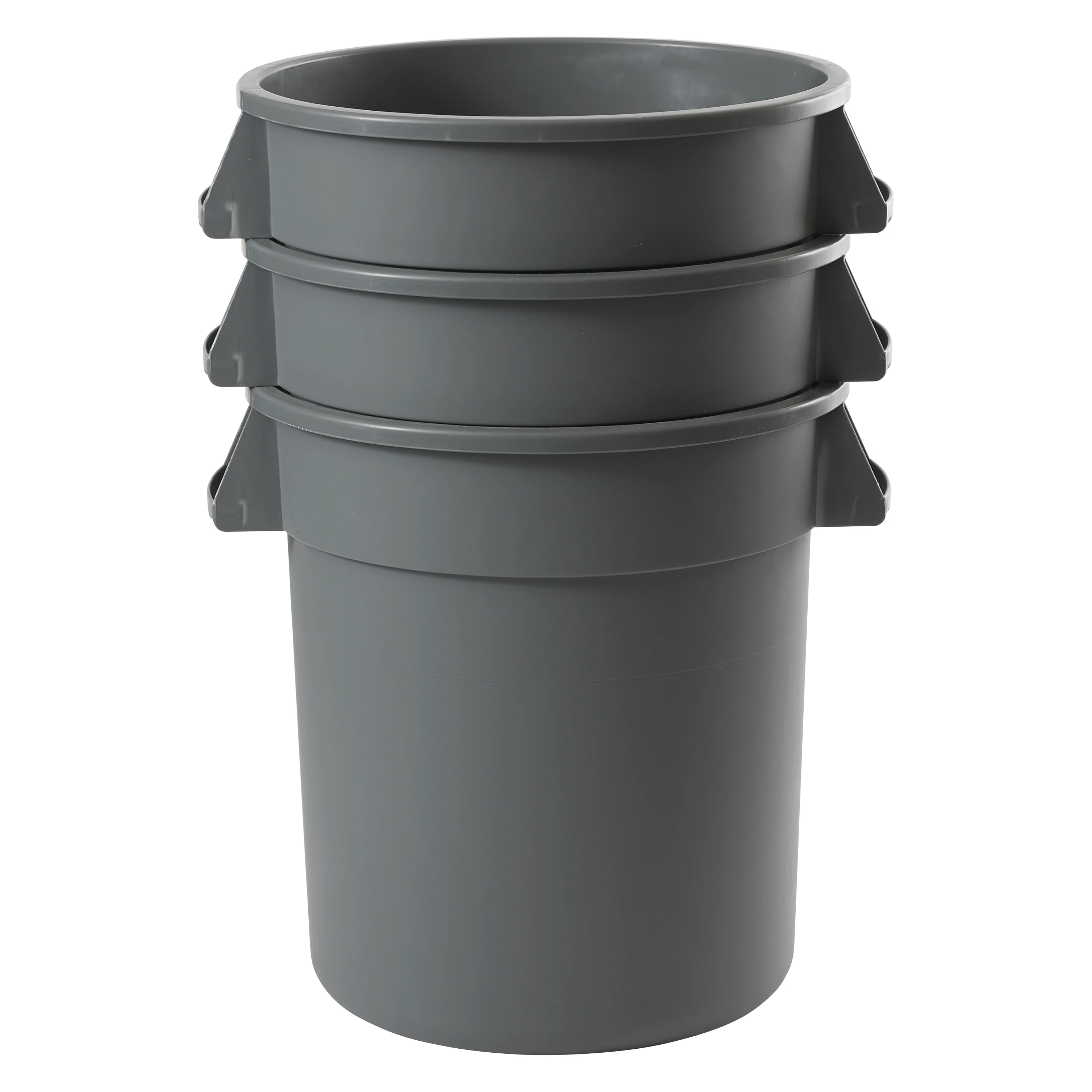 Winco PTC-10G 15-3/4 Inch Gray Heavy Duty Trash Can HDPE for Waste Management - Image 5