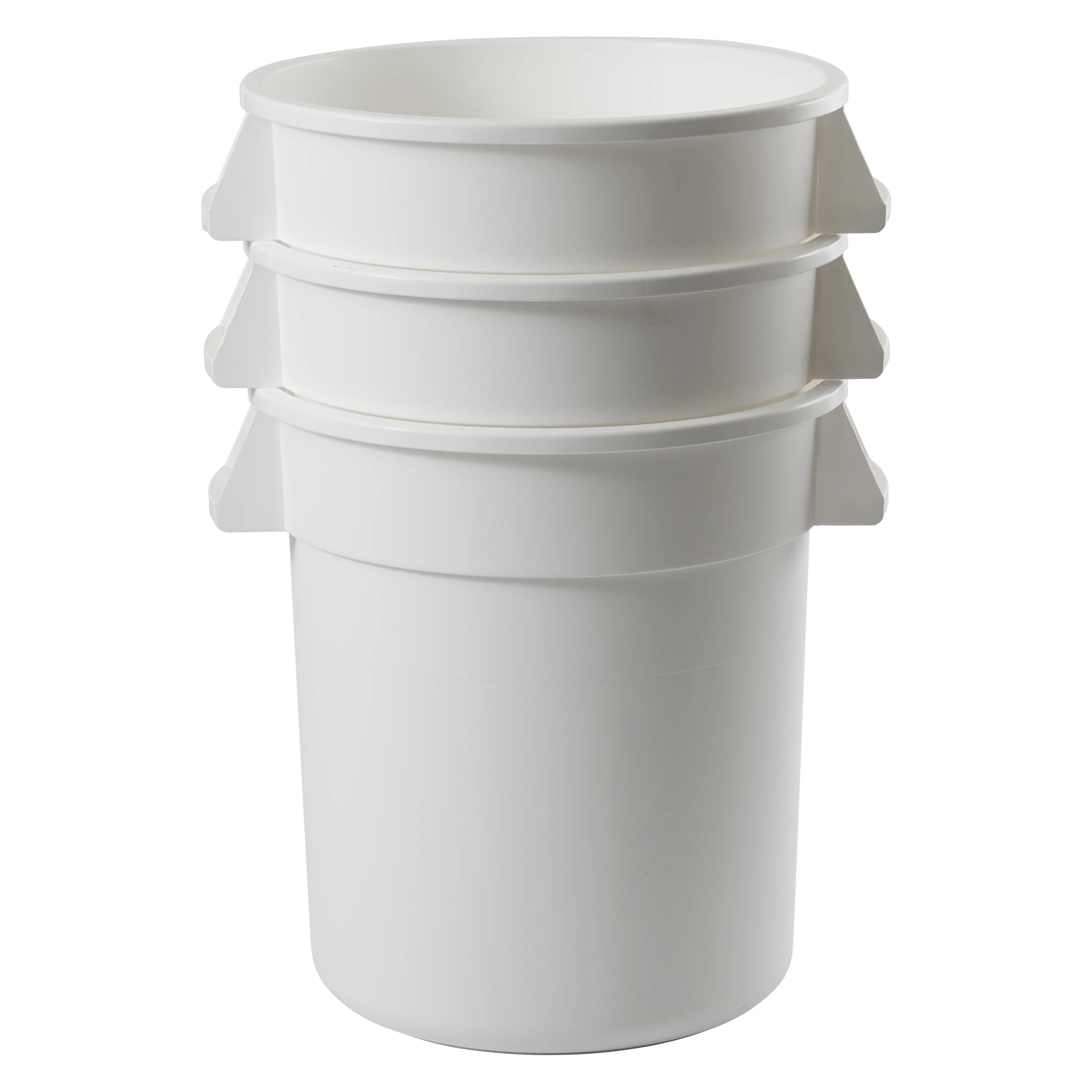 Winco PTC-10W 15-3/4 Inch White Trash Can Heavy Duty HDPE 10 Gallon - Image 5