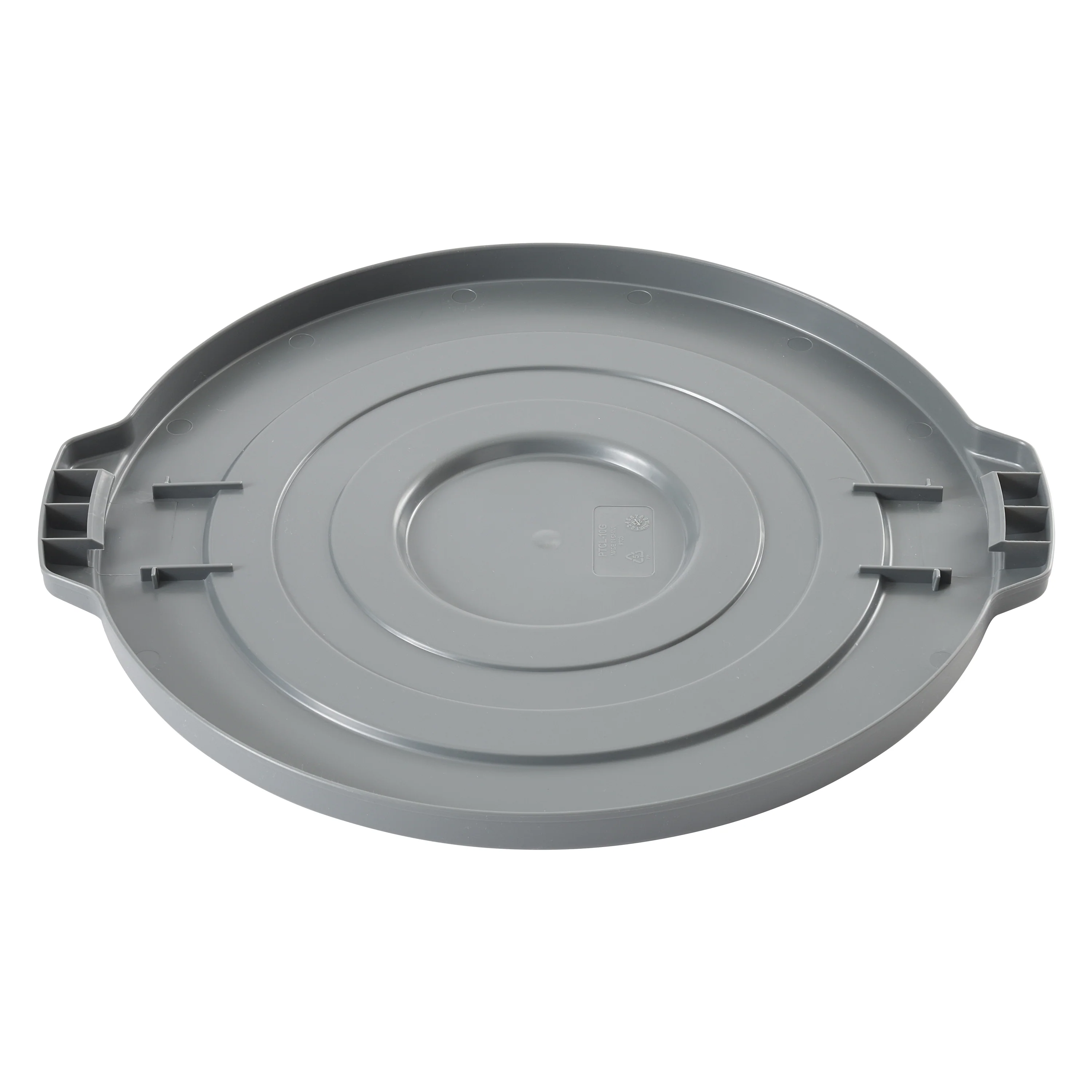 Winco PTCL-10G 17 Inch White Trash Receptacle Lid HDPE with Flat Style - Image 5