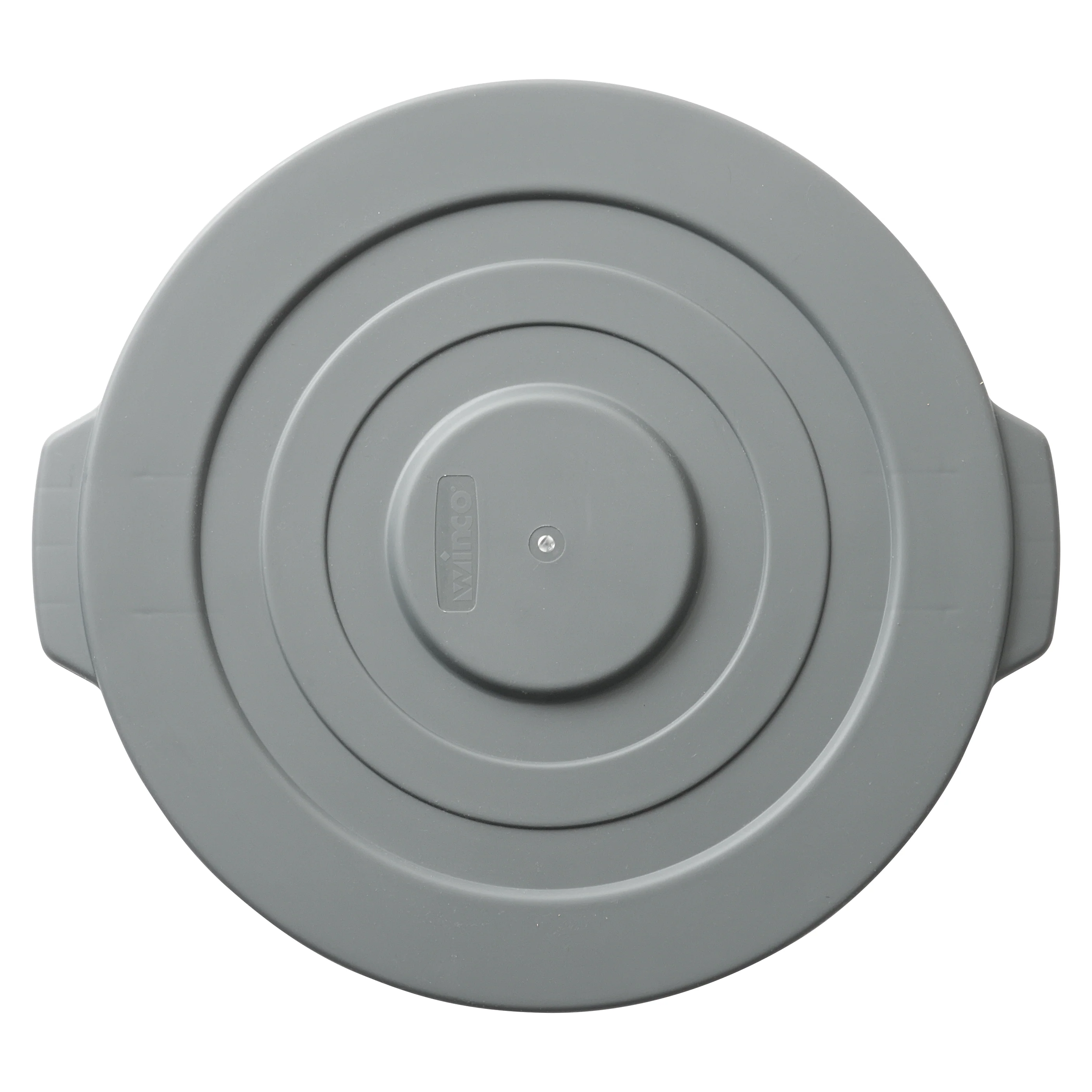 Winco PTCL-10G 17 Inch White Trash Receptacle Lid HDPE with Flat Style - Image 6