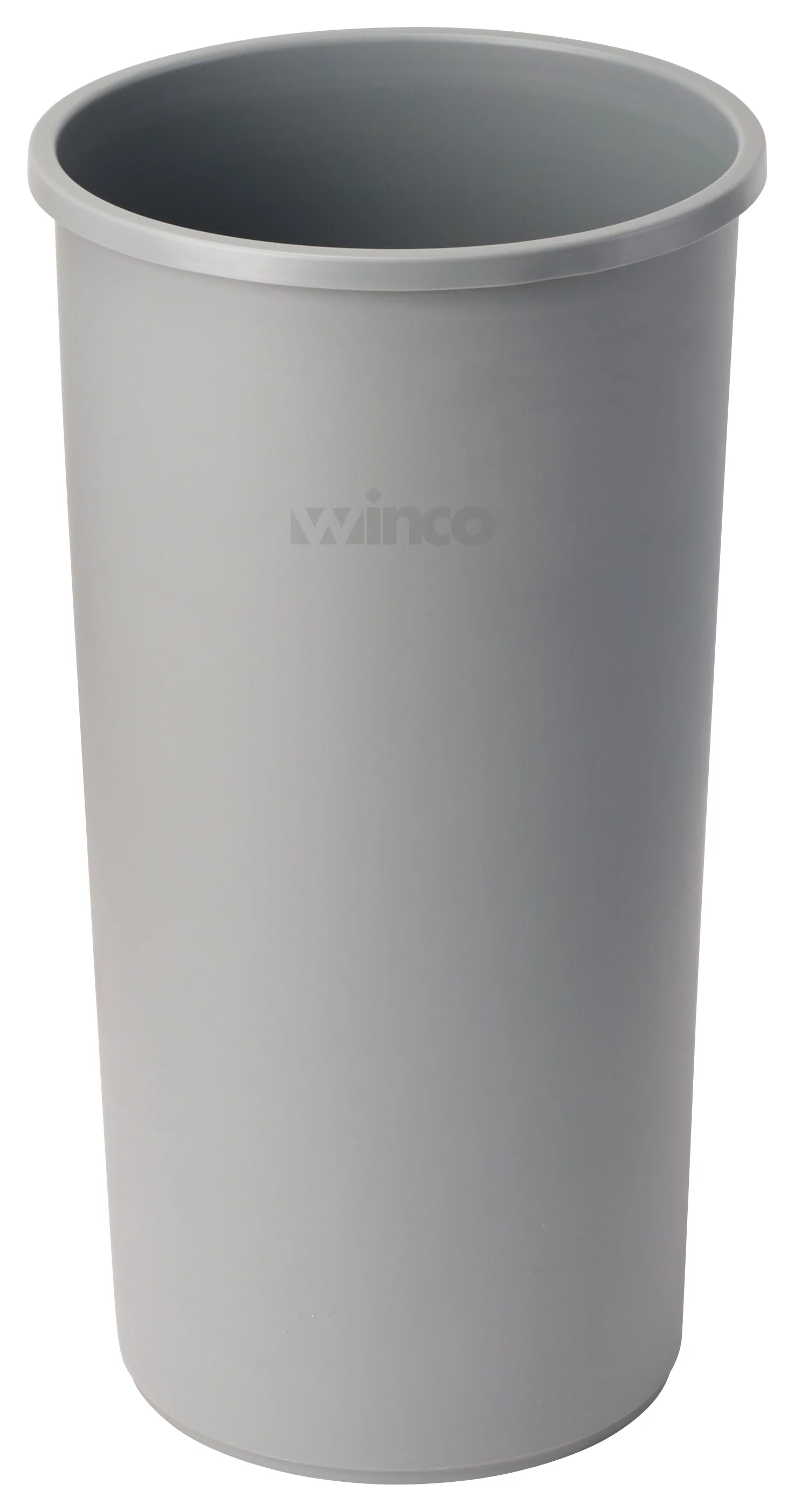 Winco PTCR-22G 16 Inch Diameter Gray Round Indoor Trash Can - Image 2
