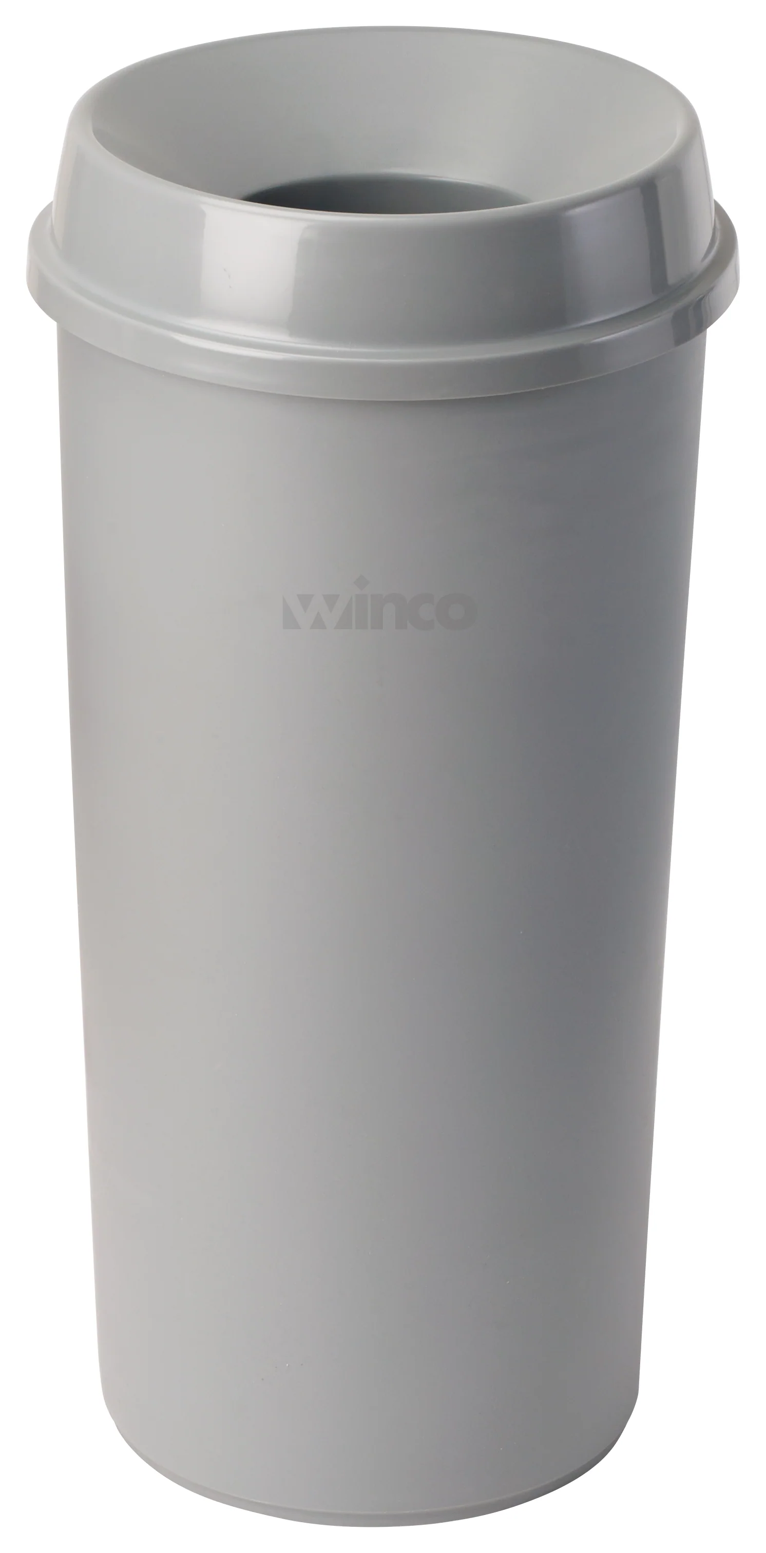 Winco PTCR-22G 16 Inch Diameter Gray Round Indoor Trash Can - Image 3