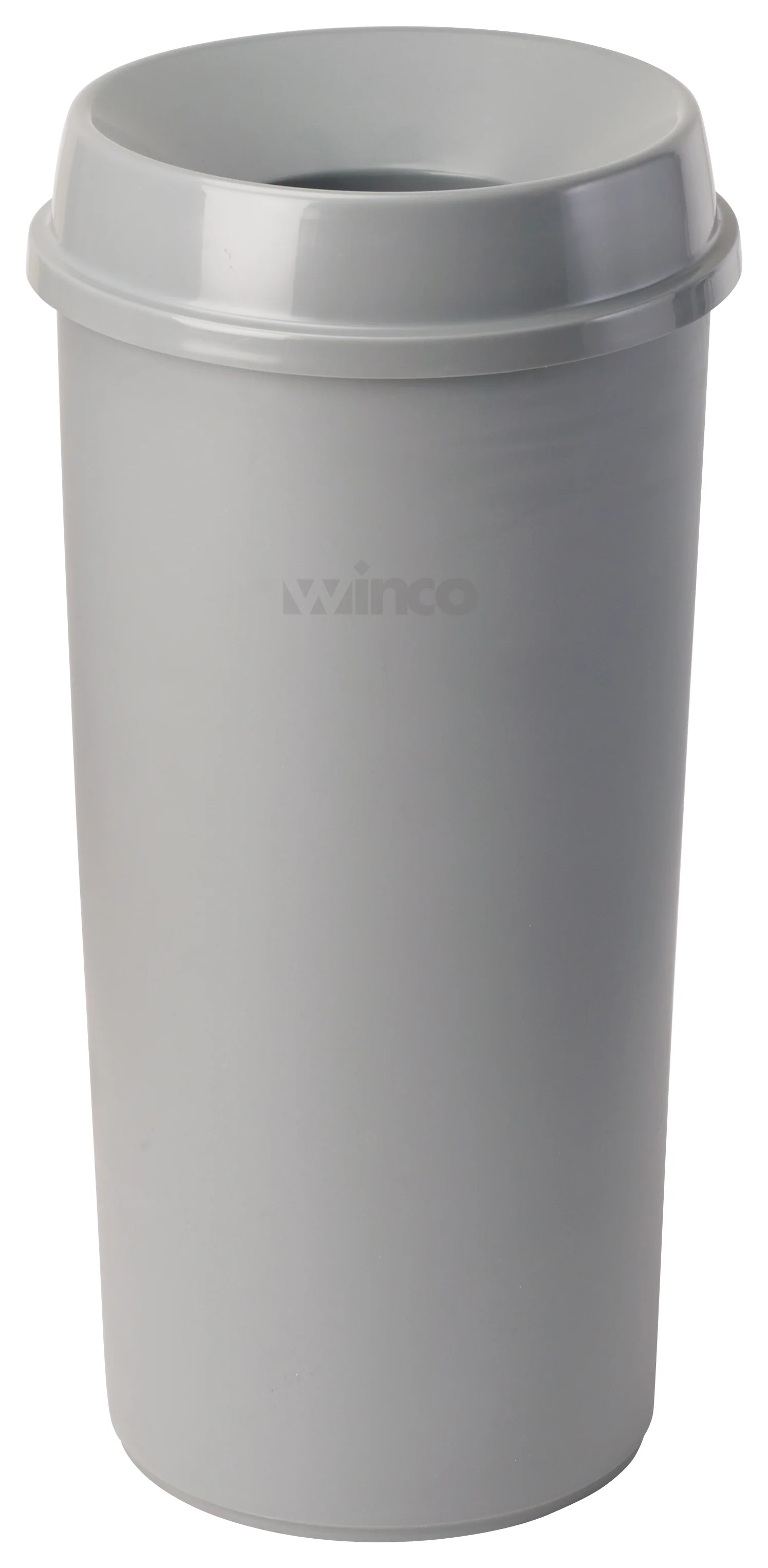 Winco PTCRL-22G Trash Can Cover Funnel Top Plastic Gray - Image 3