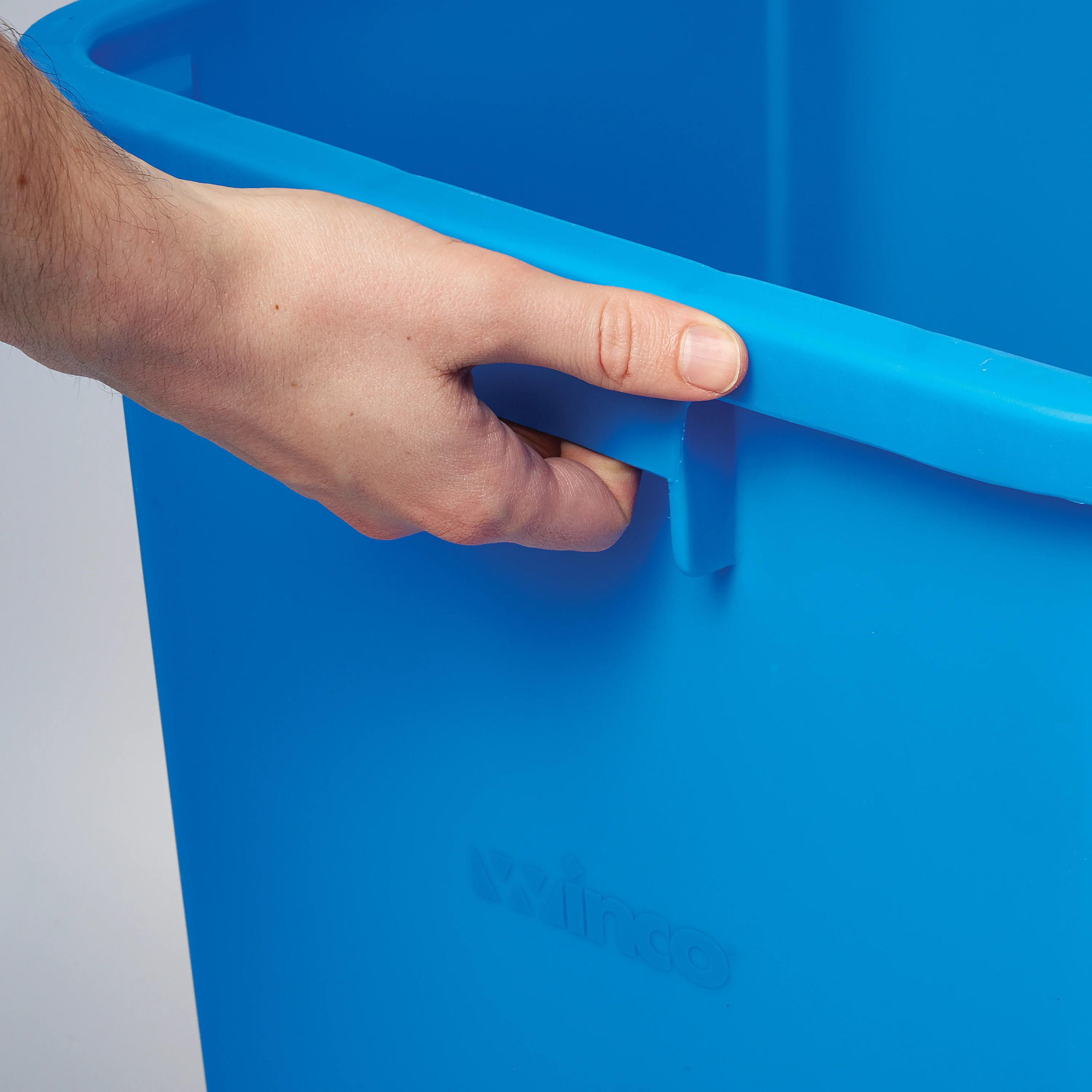 Winco PTCS-23L 15-5/8 Inch Square Recycling Container Polyethylene Blue - Image 2