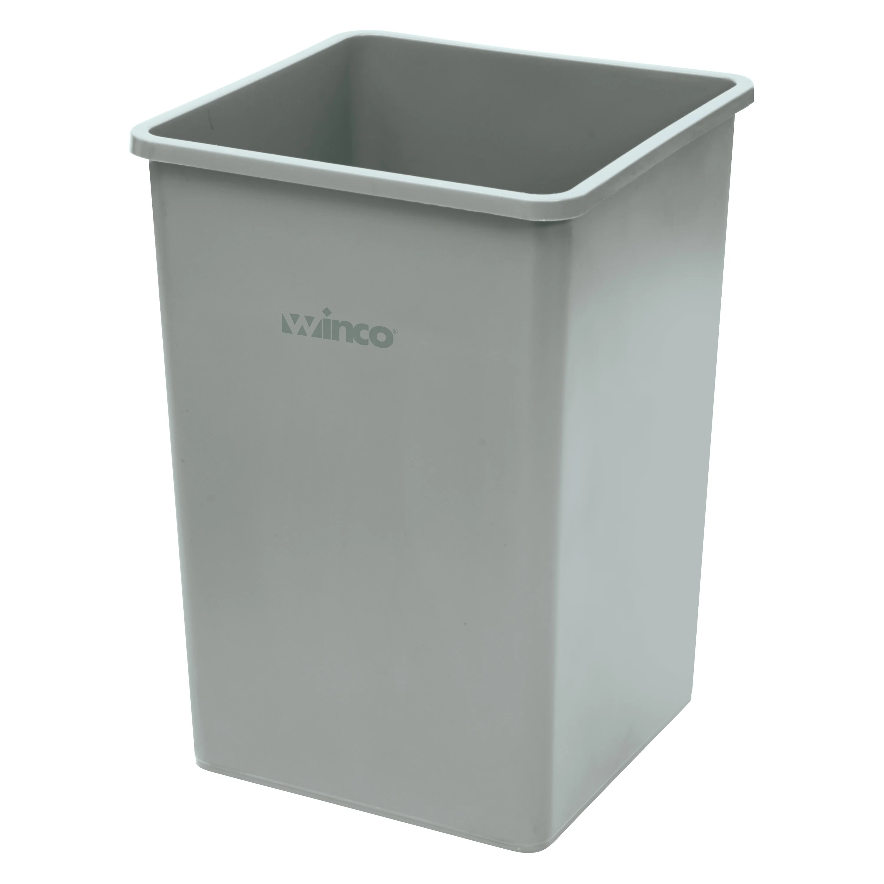 Winco 35 Gallon Square Heavy-Duty Trash Can - Gray LDPE - Image 4