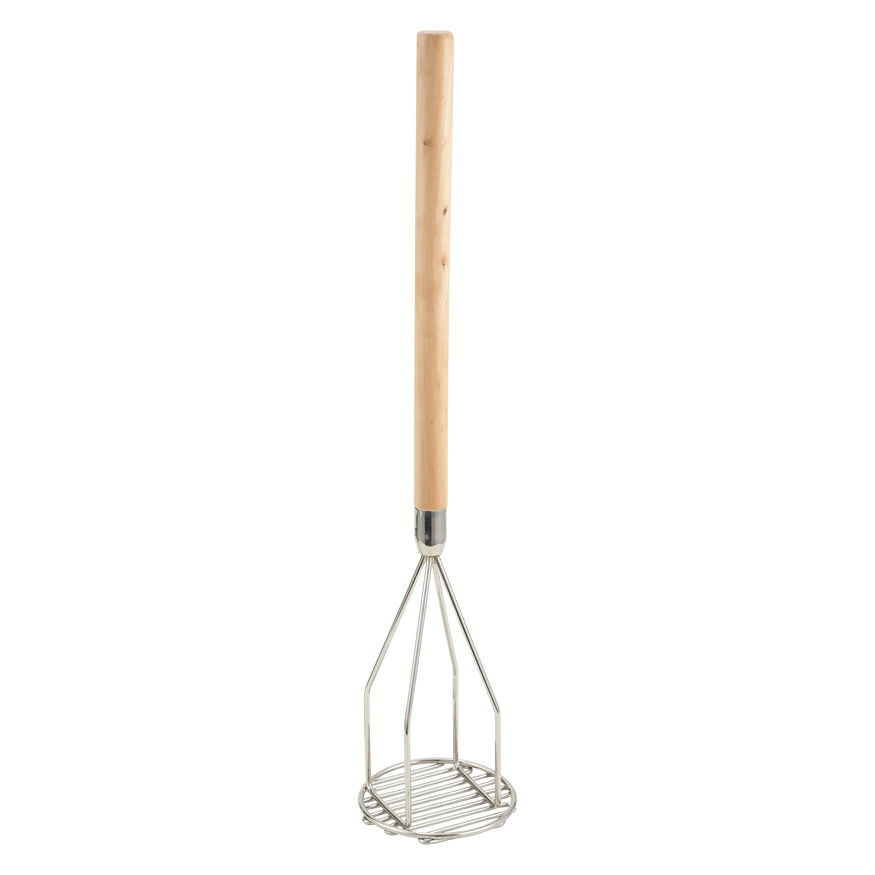 Winco PTM-24R 5 Inch Diameter Potato Masher Nickel Plated Wood Handle - Image 2