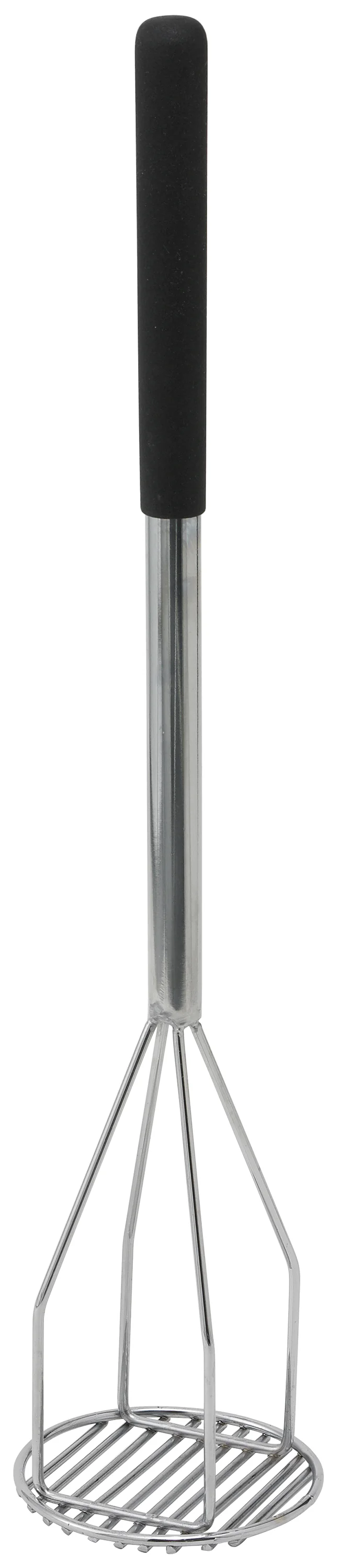 Winco PTMP-24R 5 Inch Diameter Round Potato Masher Nickel Plated Chrome Handle - Image 2