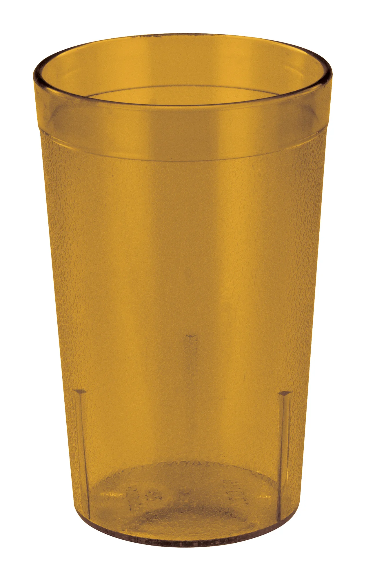 Winco PTP-09A 9-1/2 Oz Pebbled Plastic Tumbler Amber Dishwasher Safe