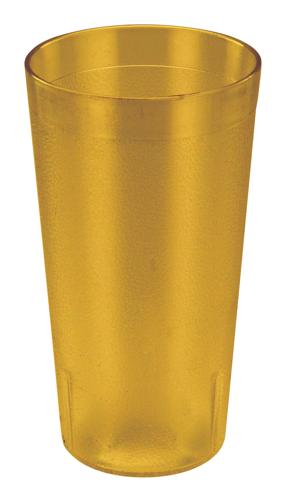 Winco PTP-12A 12 Oz Amber Pebbled Plastic Tumbler Dishwasher Safe