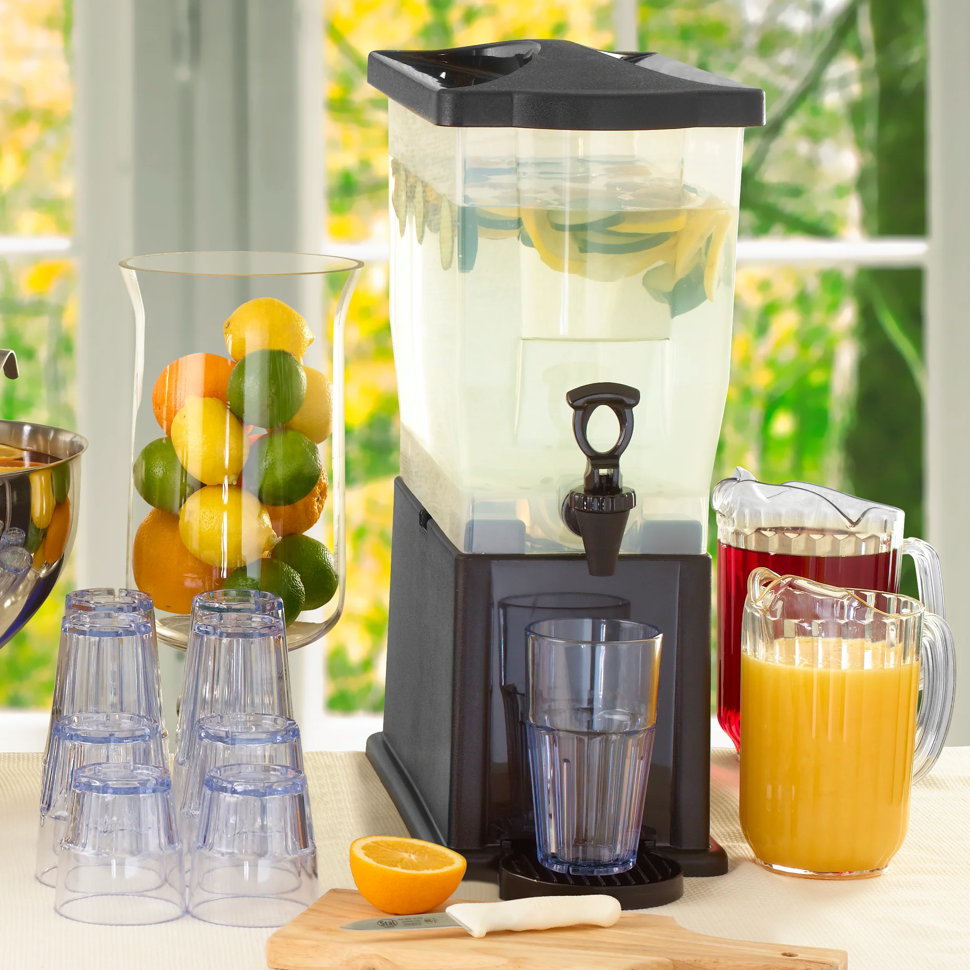 Winco PTSN-16 16 Oz Ribbed Plastic Tumbler Dishwasher Safe Blue - Image 3
