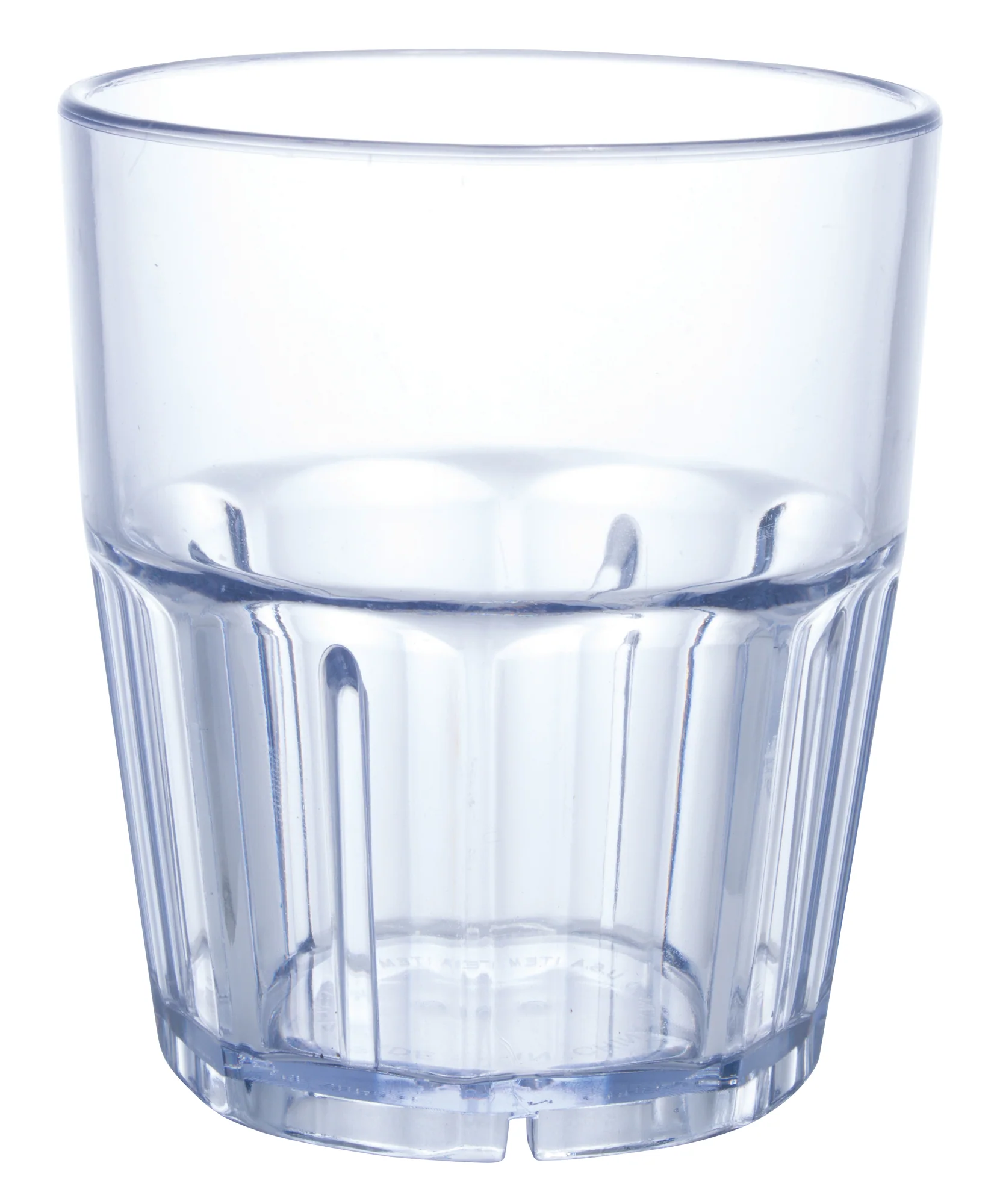 Winco PTSN-9 9 Oz Ribbed Plastic Tumbler Break Resistant Dishwasher Safe Blue