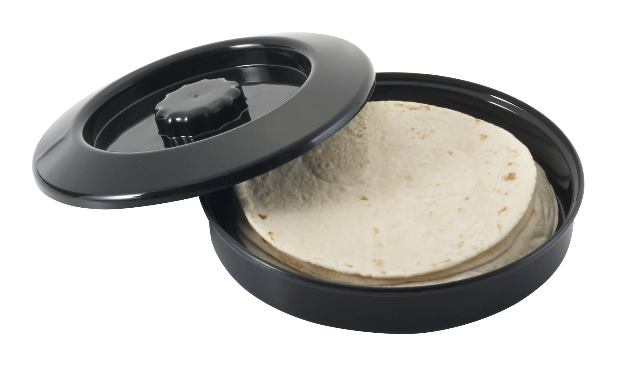 Winco PTW-7K 7-1/2 Inch Round Tortilla Warmer BPA Free Polypropylene Black - Image 2