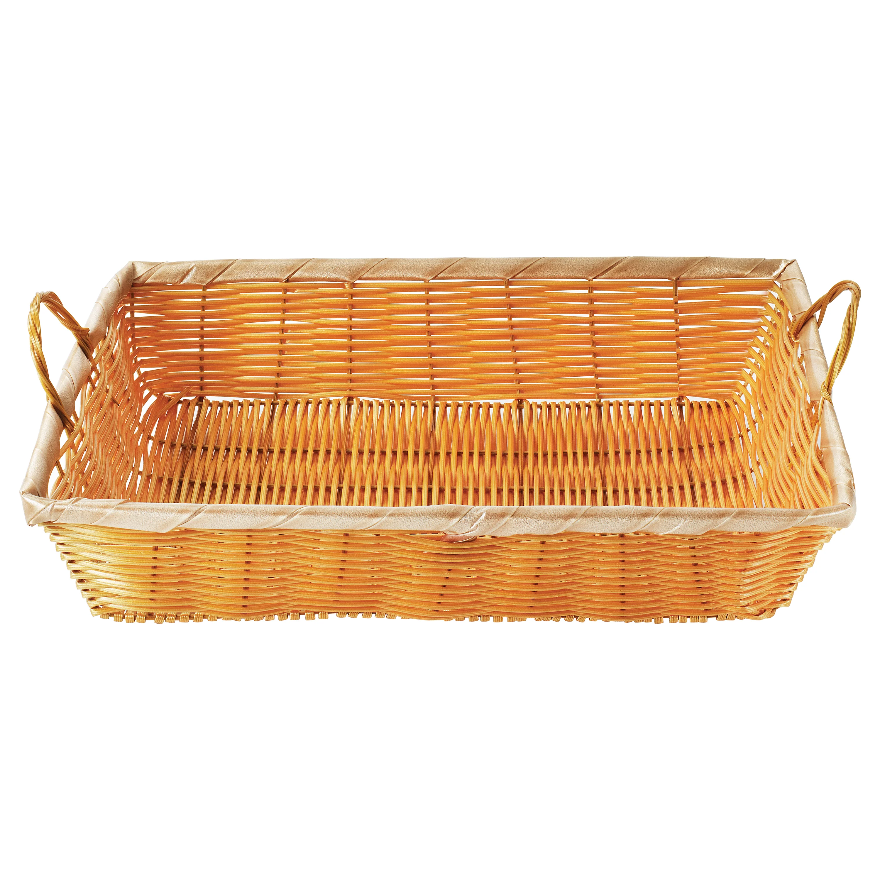 Winco PWBN-16B 16 Inch Woven Basket Rectangular with Handles Polypropylene Natural - Image 5