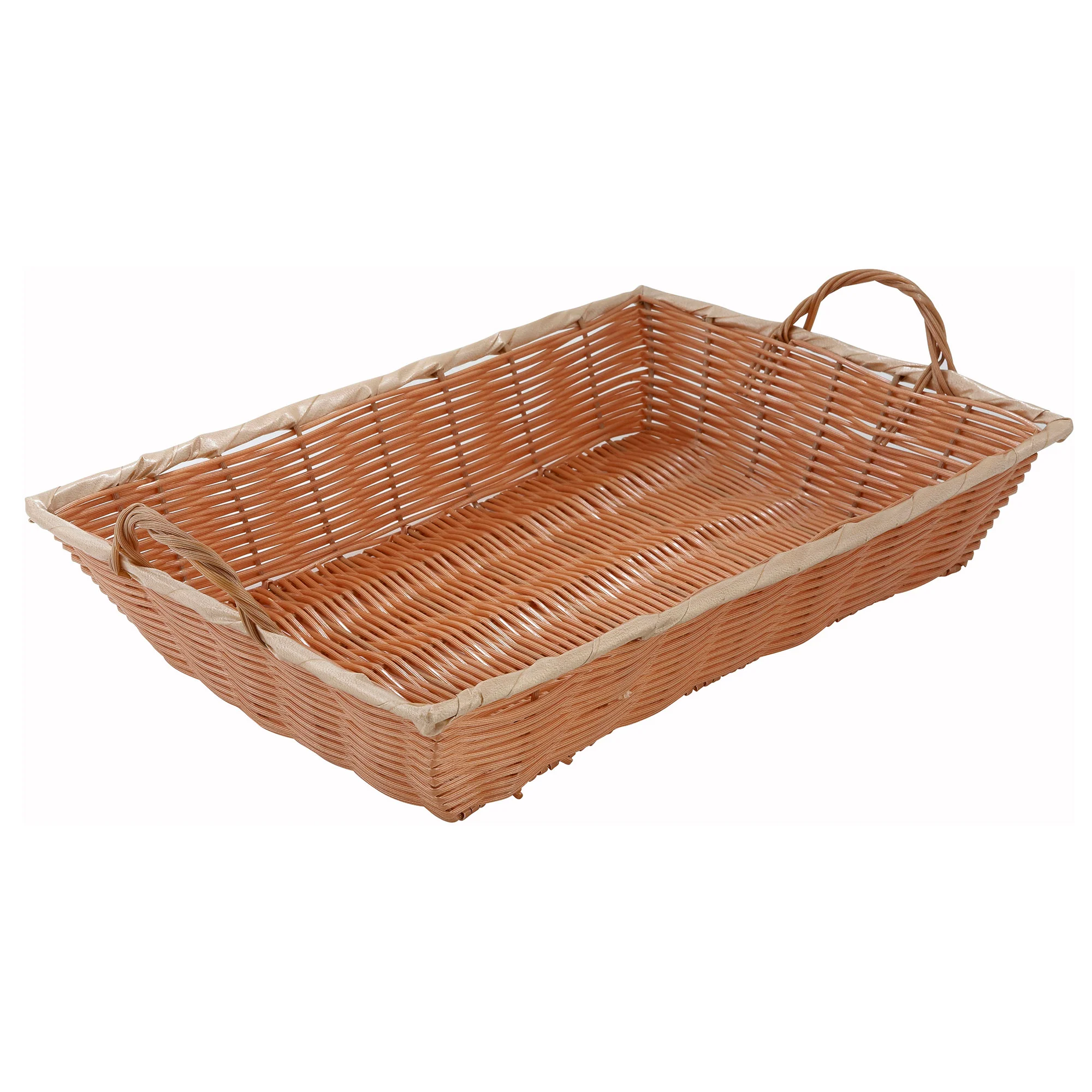 Winco PWBN-16B 16 Inch Woven Basket Rectangular with Handles Polypropylene Natural - Image 6