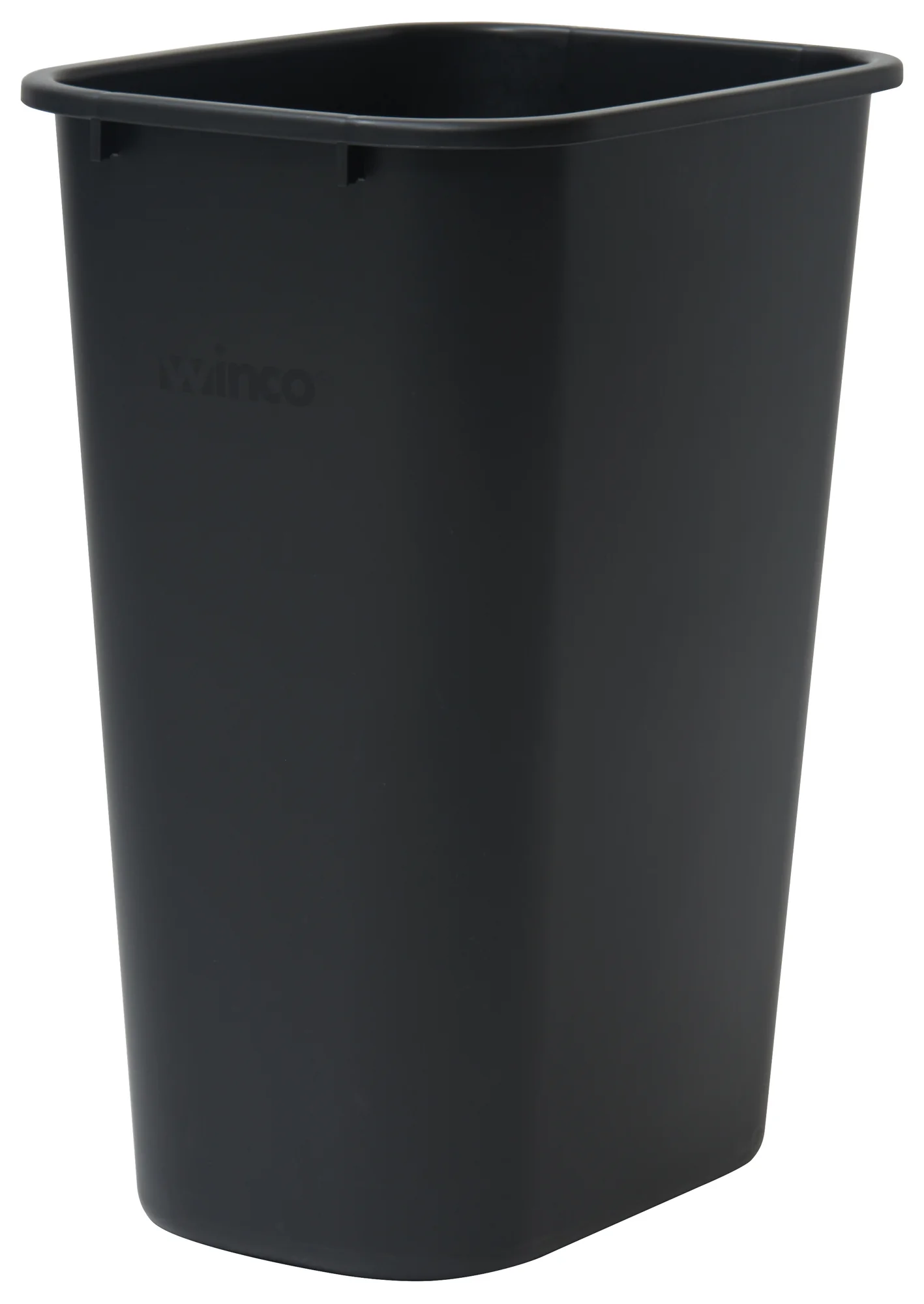 Wastebasket 41 Quart Black - Winco PWR-41K LDPE Rectangular Rounded Edges - Image 4