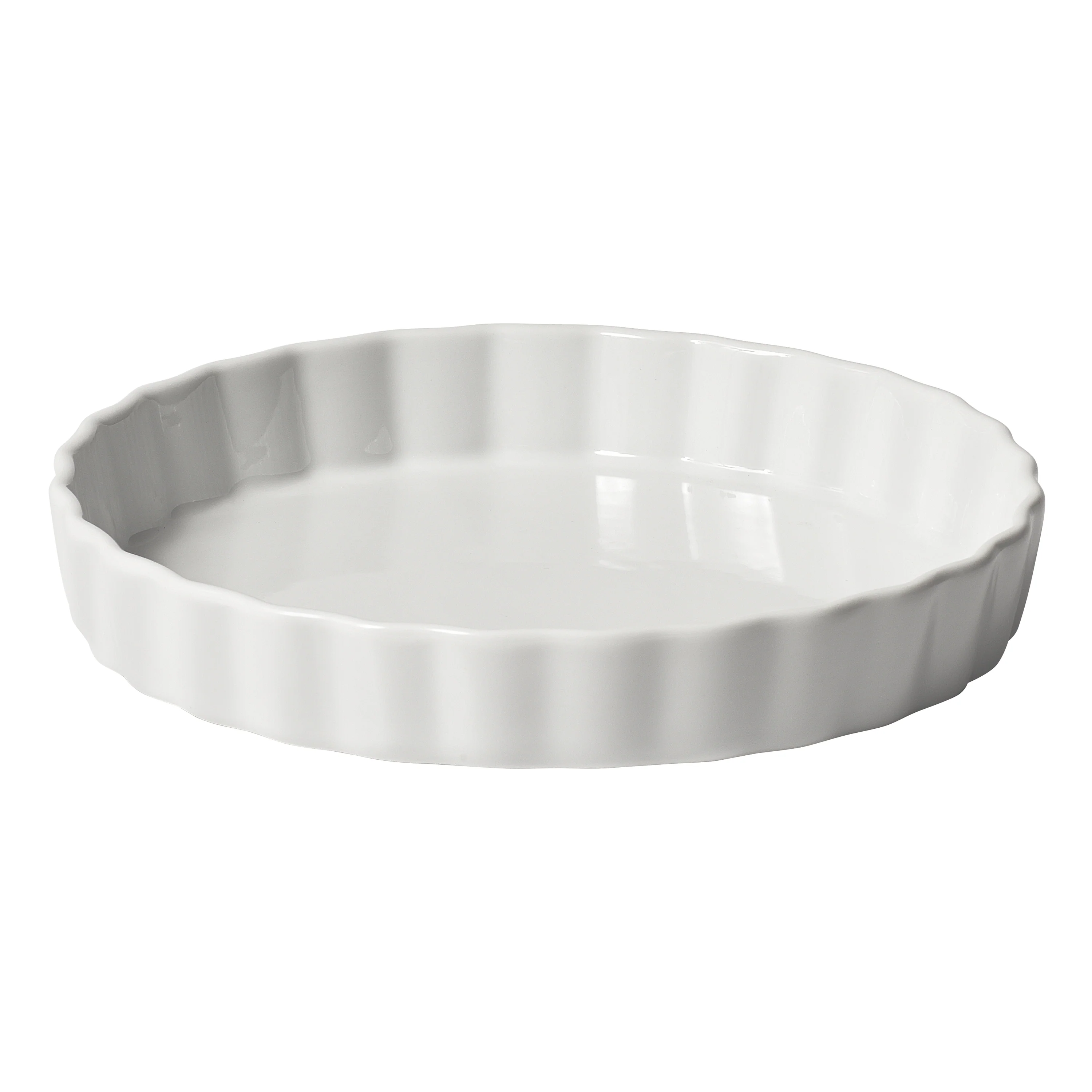 Winco 7-1/2" Ceramic Quiche Baking Dish - 18 oz White