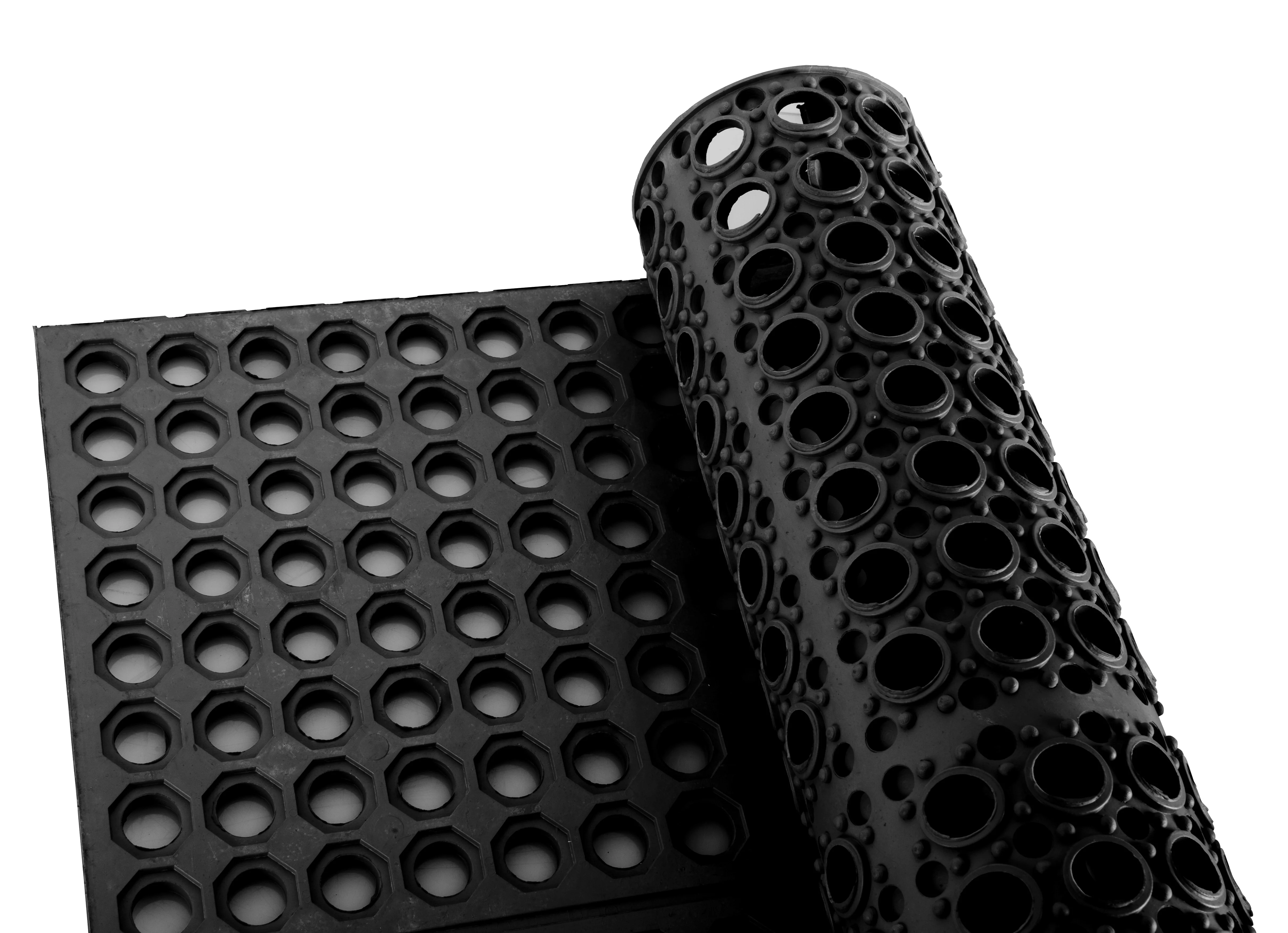 Winco RBM-35K-R 3' Rubber Anti-fatigue Floor Mat Rolled Black - Image 2