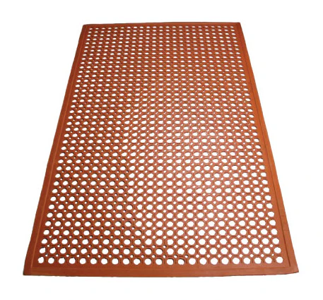 Winco RBM-35R-R 60 Inch Red Rolled Floor Mat Rubber Anti-slip Grease Resistant - Image 2