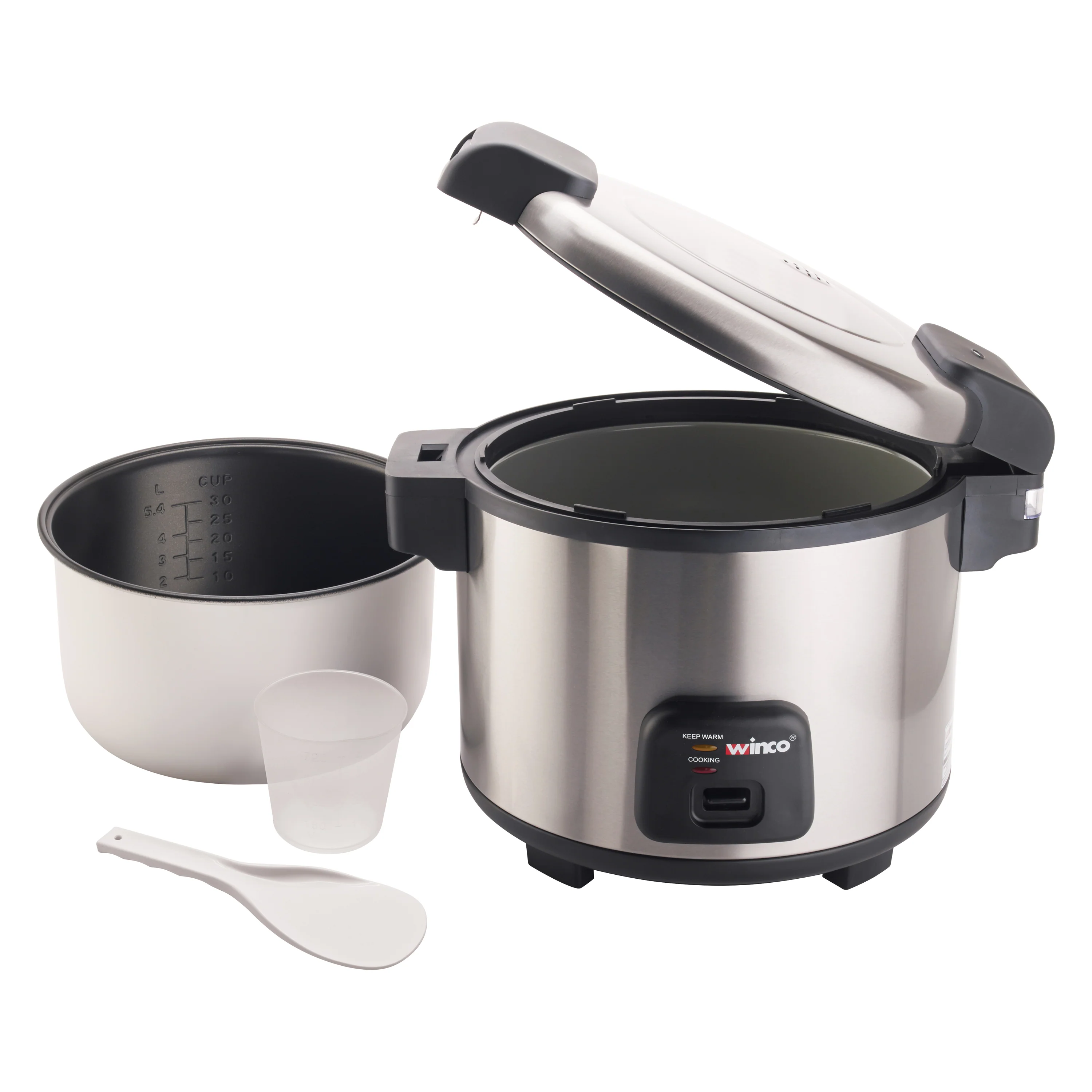Electric Rice Cooker 30 Cup - Winco RC-S301 Commercial with Hinged Cover - Image 2