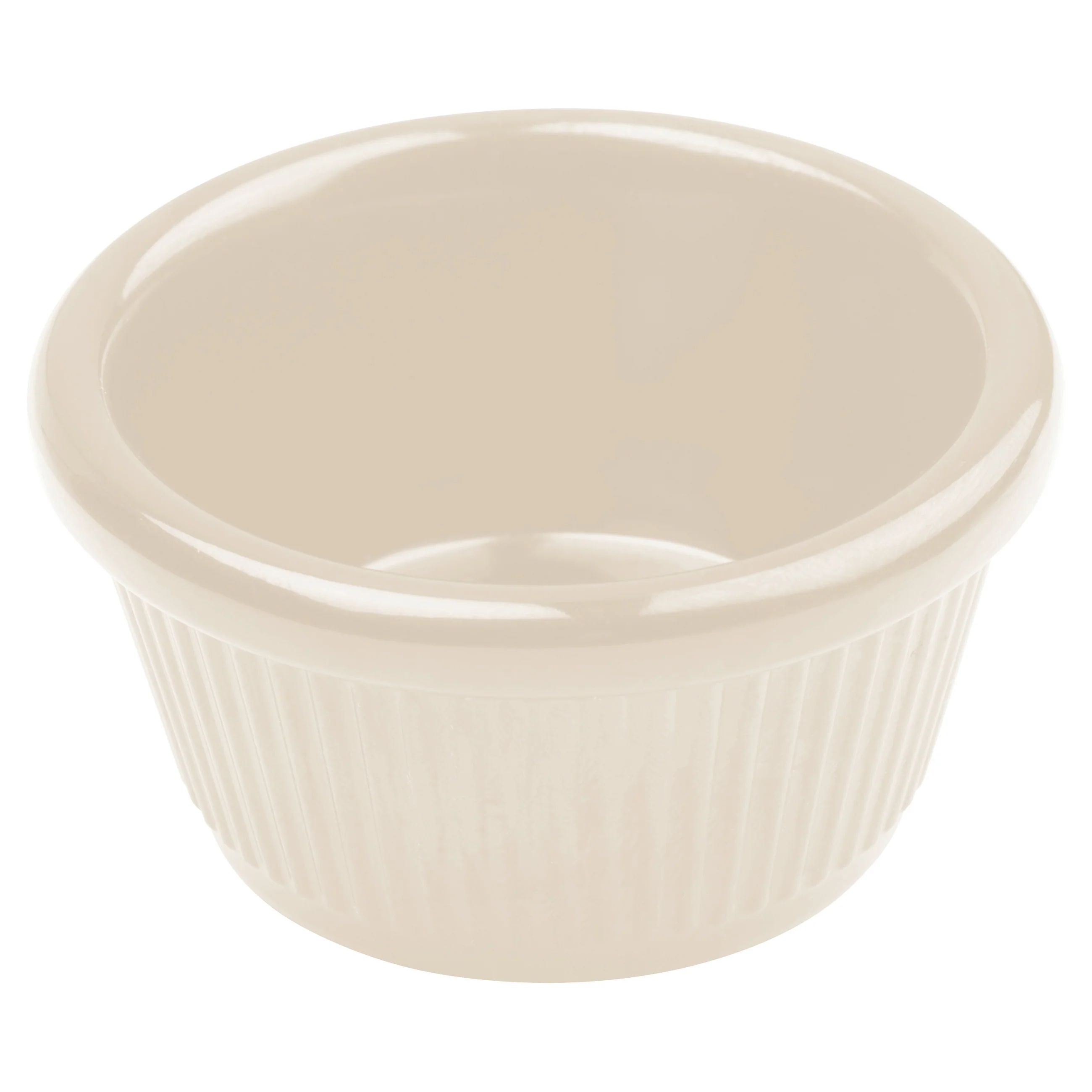 Winco RFM-1B 1-1/2 Oz Melamine Ramekin Fluted Dishwasher Safe Bone - Image 2