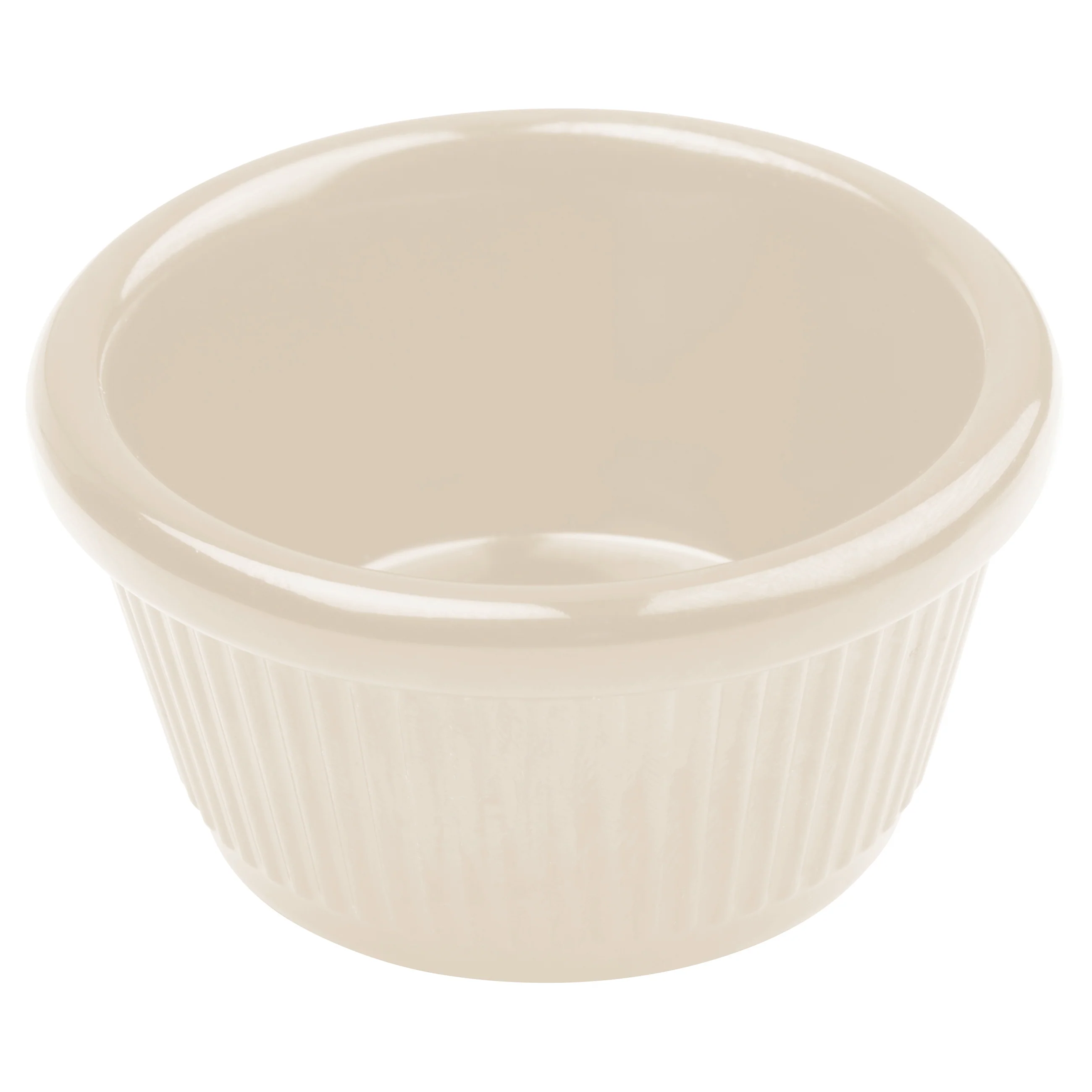 Winco RFM-2B 2 Oz Fluted Ramekin Dishwasher Safe Melamine Bone - Image 2