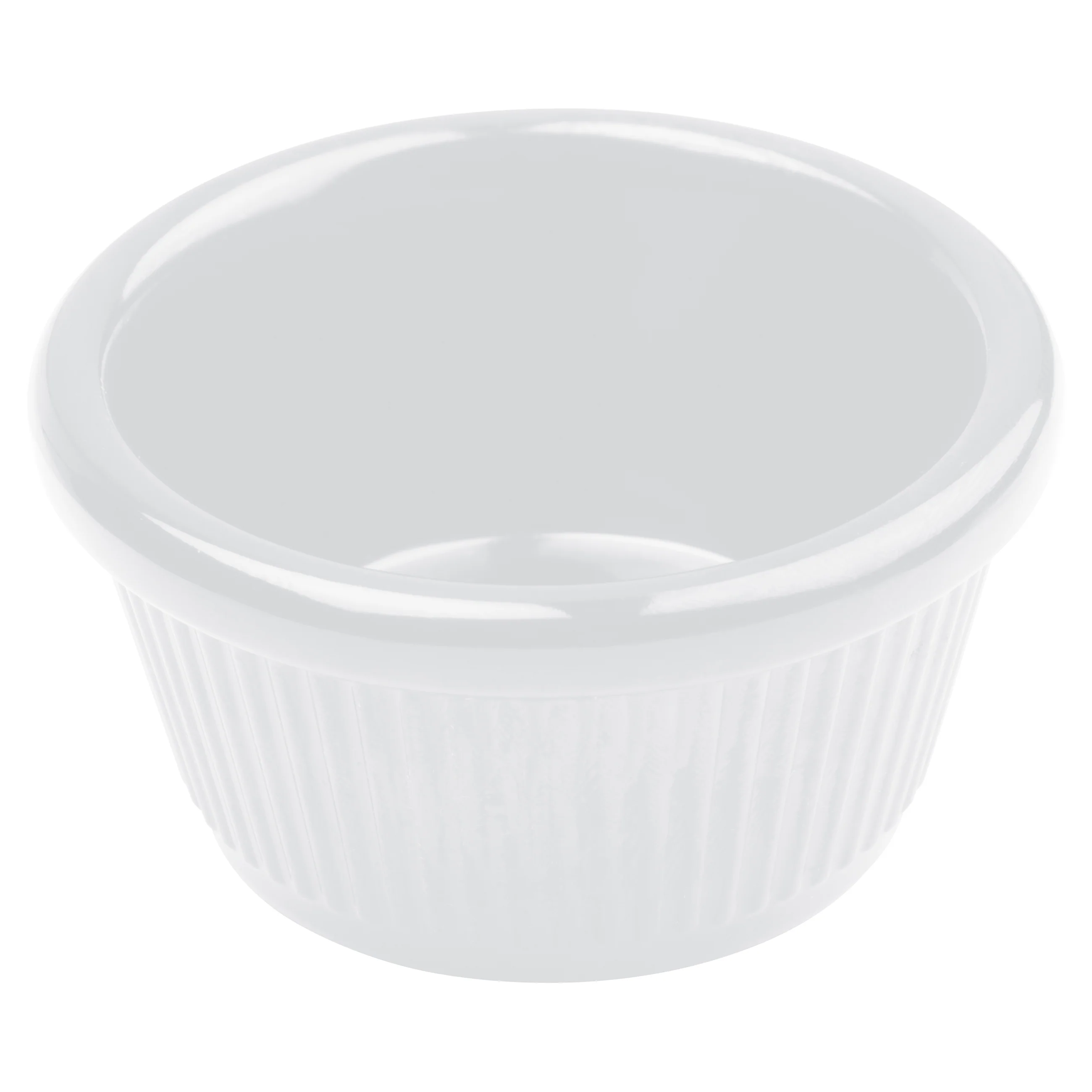 Winco RFM-3W 3 Oz Ramekin Fluted Melamine White Dishwasher Safe