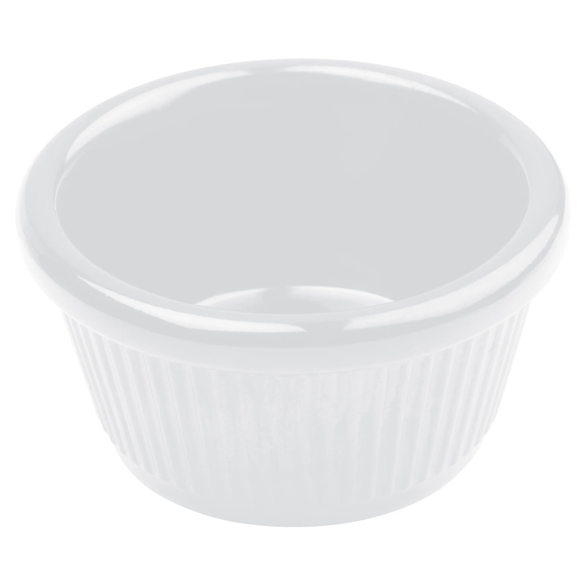Winco RFM-4W 4 Oz Fluted Ramekin Melamine White Dishwasher Safe