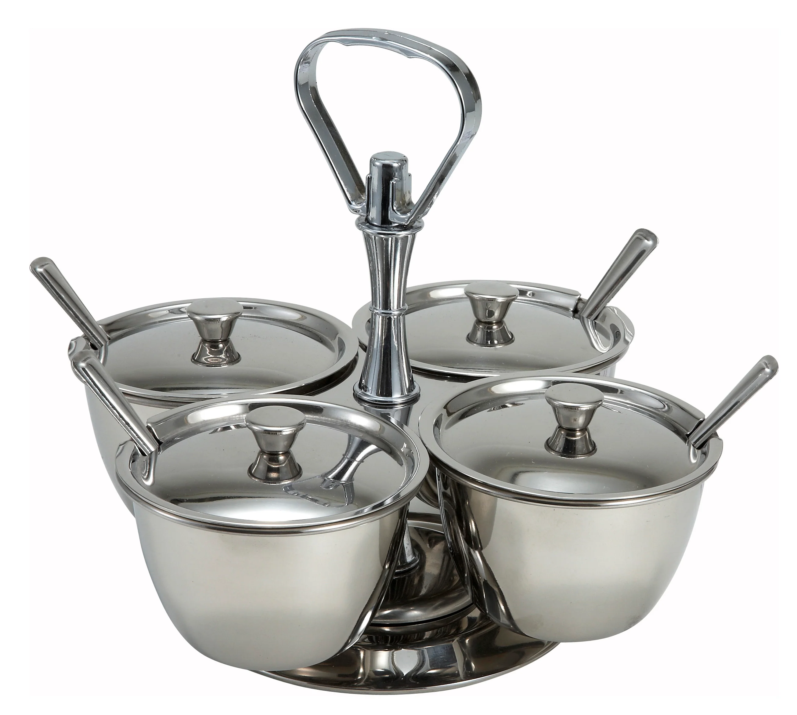 Winco RS-4 8 Oz Relish Server Stainless Steel 4 Compartments with Durable Design