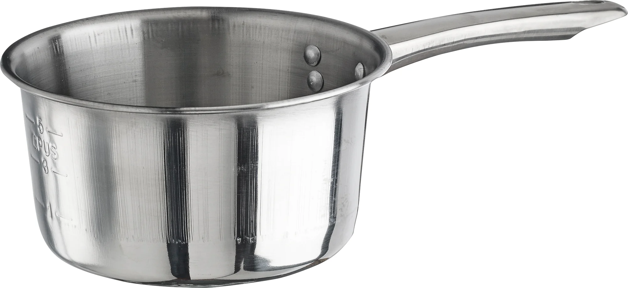 Winco SAP-2 2 Qt Sauce Pan Riveted Handle Stainless Steel Mirror Finish