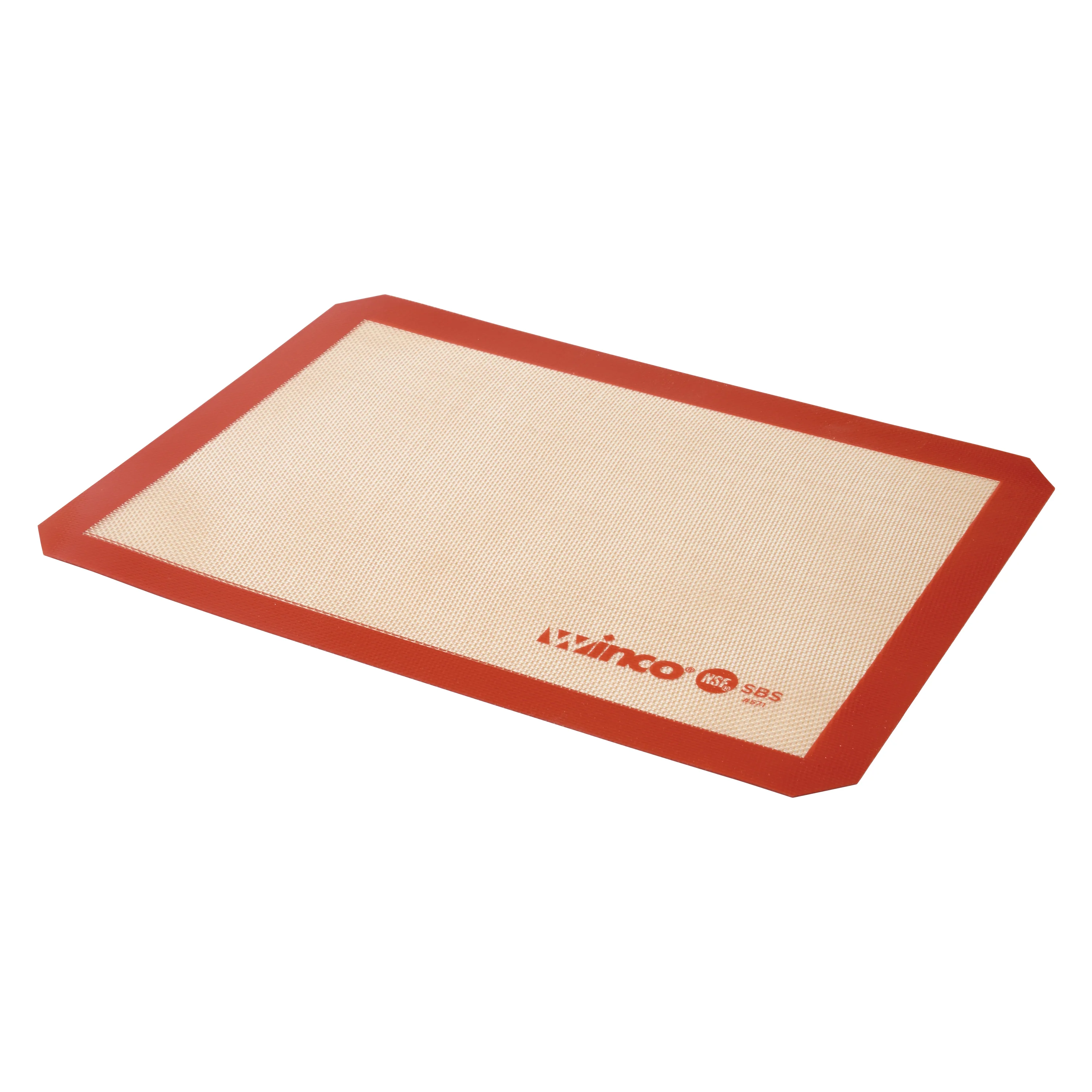 Winco SBS-16 11-5/8 Inch Rectangular Baking Mat Silicone Red Double-sided - Image 3