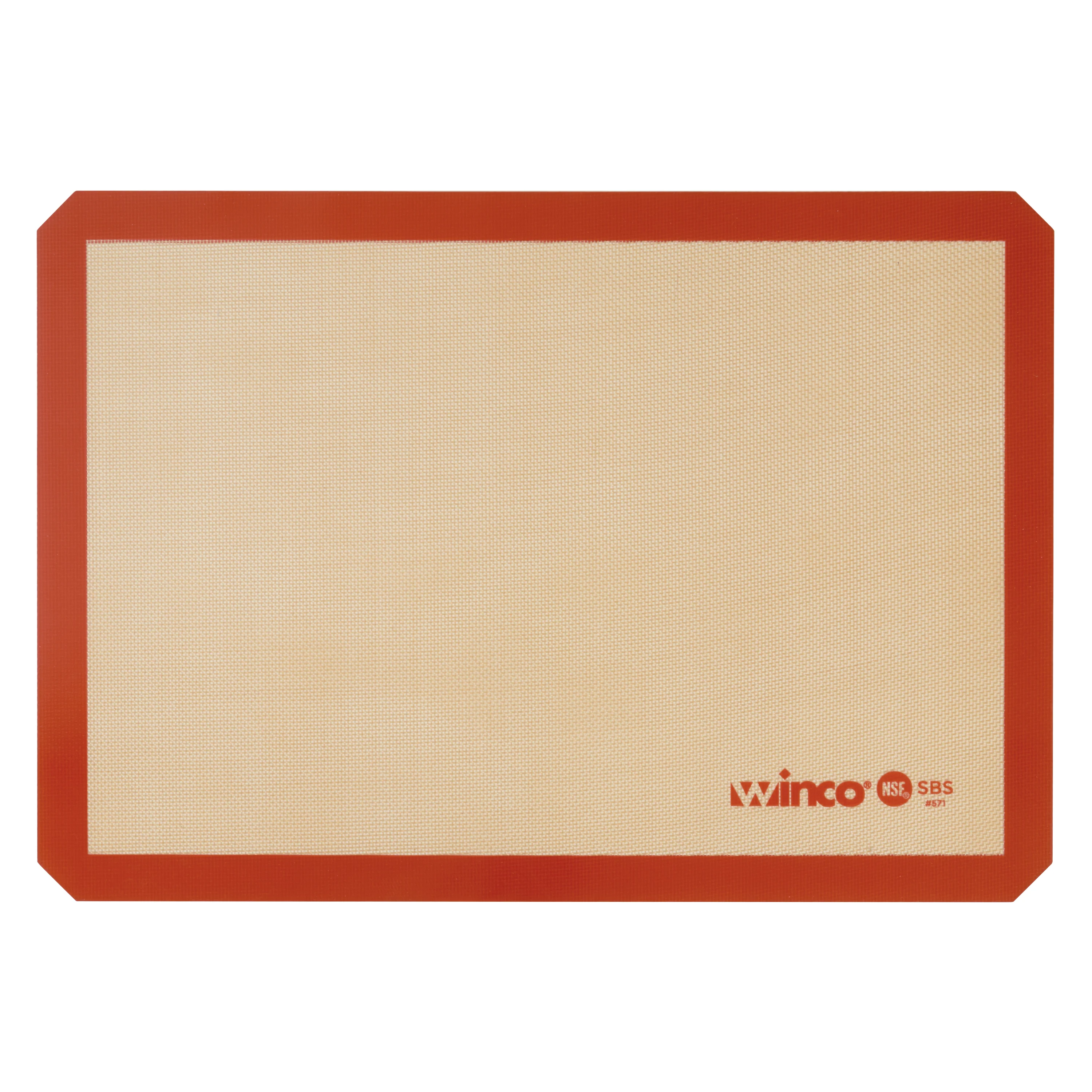 Winco SBS-21 14-7/16 Inch Baking Mat Double-Sided Silicone Red