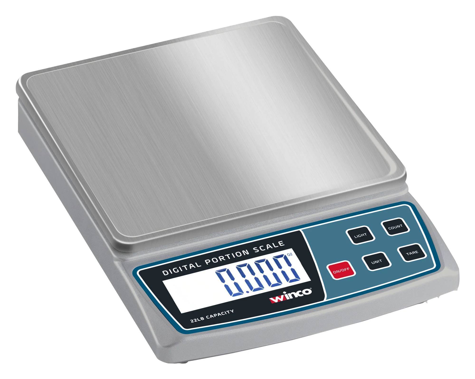 Winco SCAL-D22 Digital Portion Control Scale 22 lb Capacity Stainless Steel - Image 2