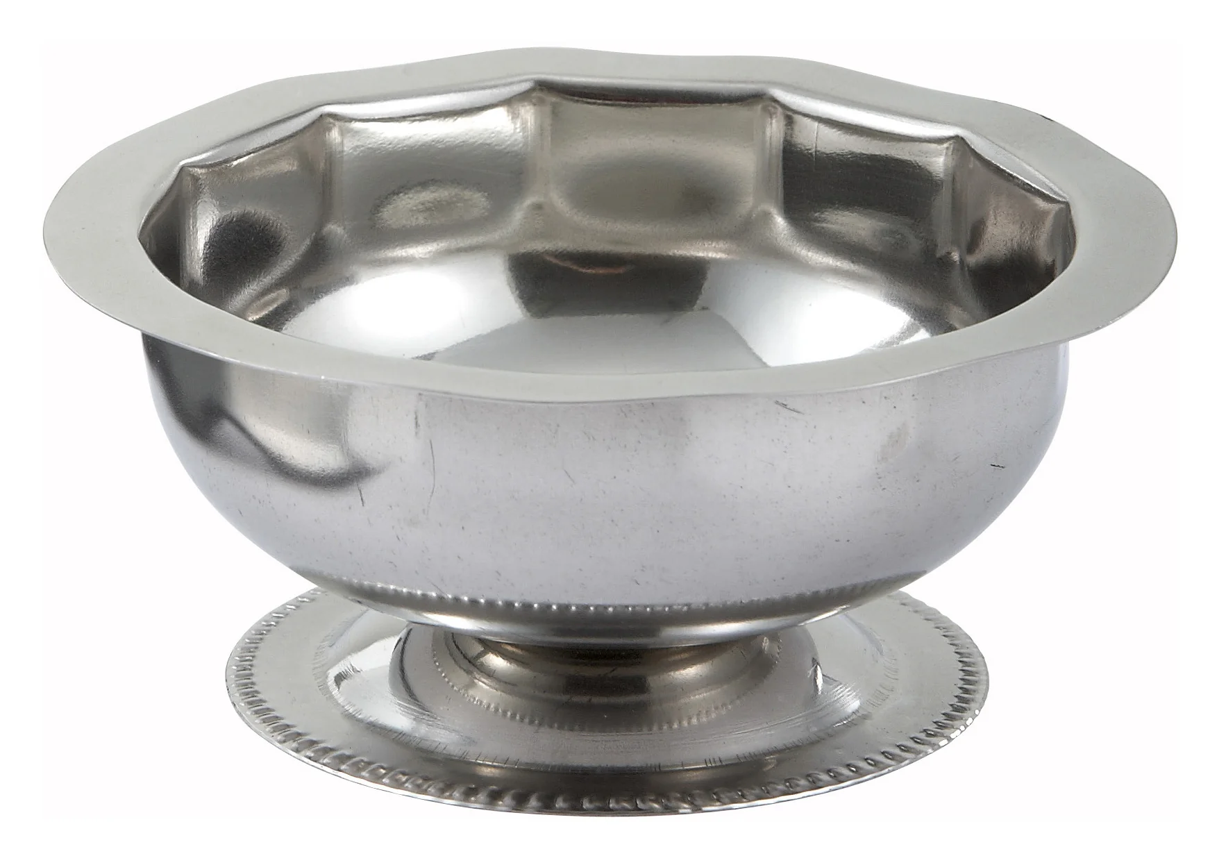 Winco SD-5 5 Oz. Footed Sherbet Dish with Stainless Steel Construction - Image 2
