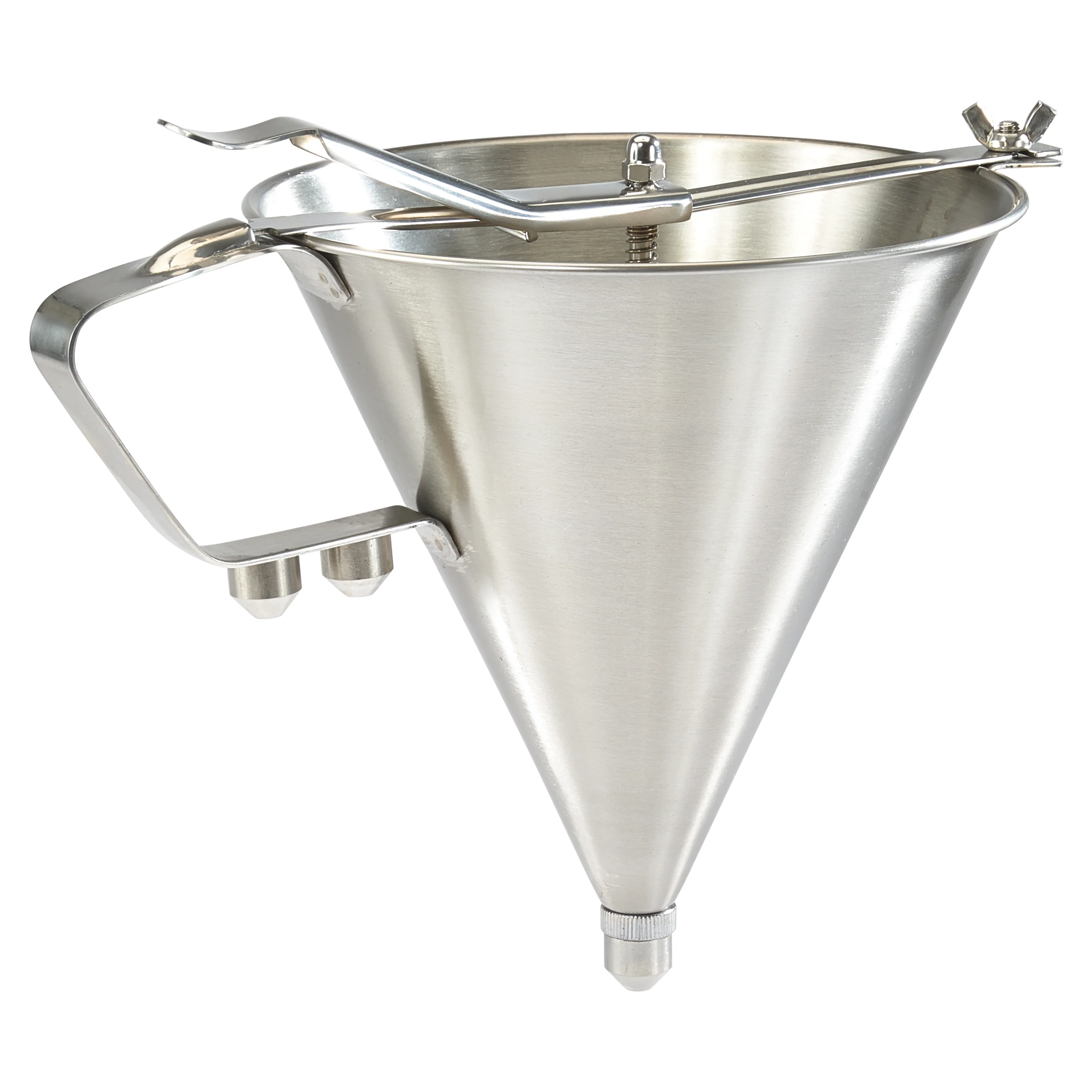 Winco 1.6 Liter Stainless Steel Confectionery Funnel - 3 Nozzles